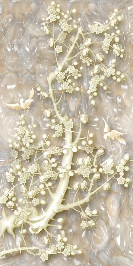3D Jade Carving Floral 1 Wallpaper AJ Wallpaper 1