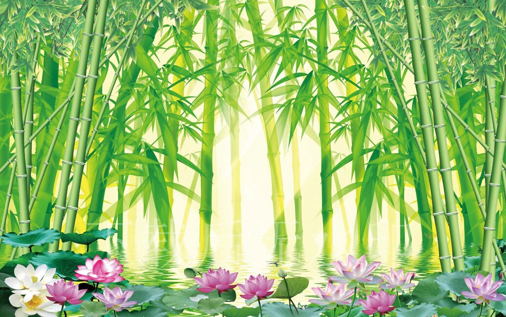 3D Simple Bamboo Forest Sunshine Wallpaper AJ Wallpaper 1