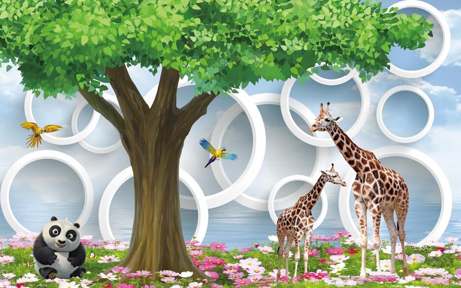 Giraffes And Panda Wallpaper AJ Wallpaper 2