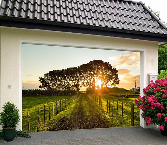 3D Grassland Sunset 158 Garage Door Mural Wallpaper AJ Wallpaper