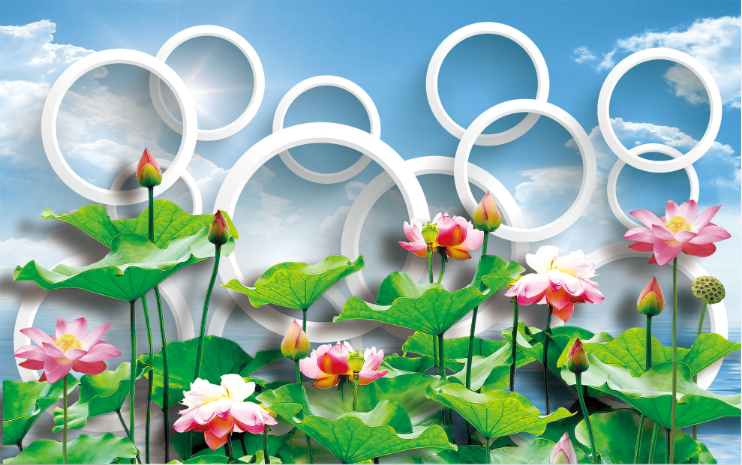 Lotus And Circles Wallpaper AJ Wallpaper 2