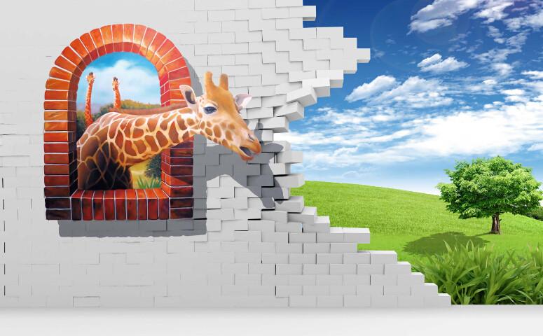 Giraffes And Lawn Wallpaper AJ Wallpaper 2