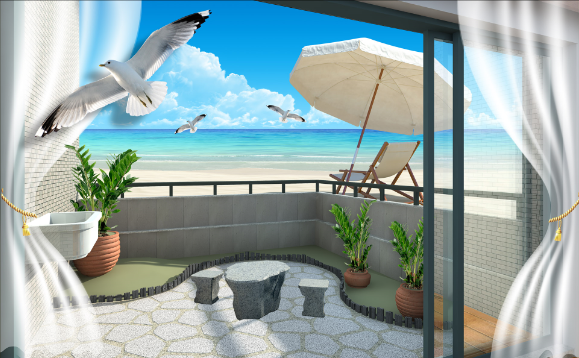 Leisure Beach And Balcony Wallpaper AJ Wallpaper 2