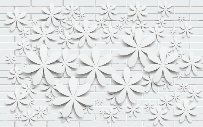 Bricks And Elegant Flowers Wallpaper AJ Wallpaper 2