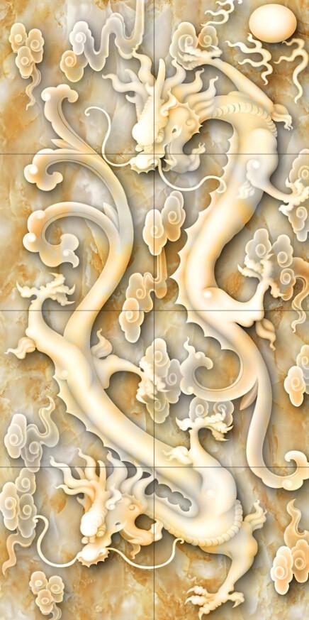 3D Carving Pentium Dragon Porch Wallpaper AJ Wallpaper 1