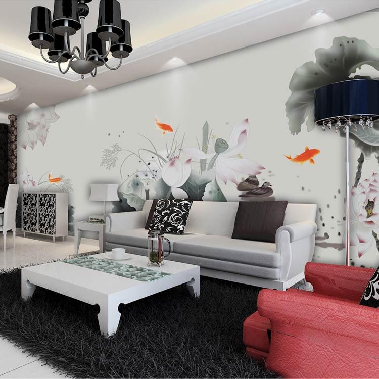 Lotus Carp Pool Wallpaper AJ Wallpaper