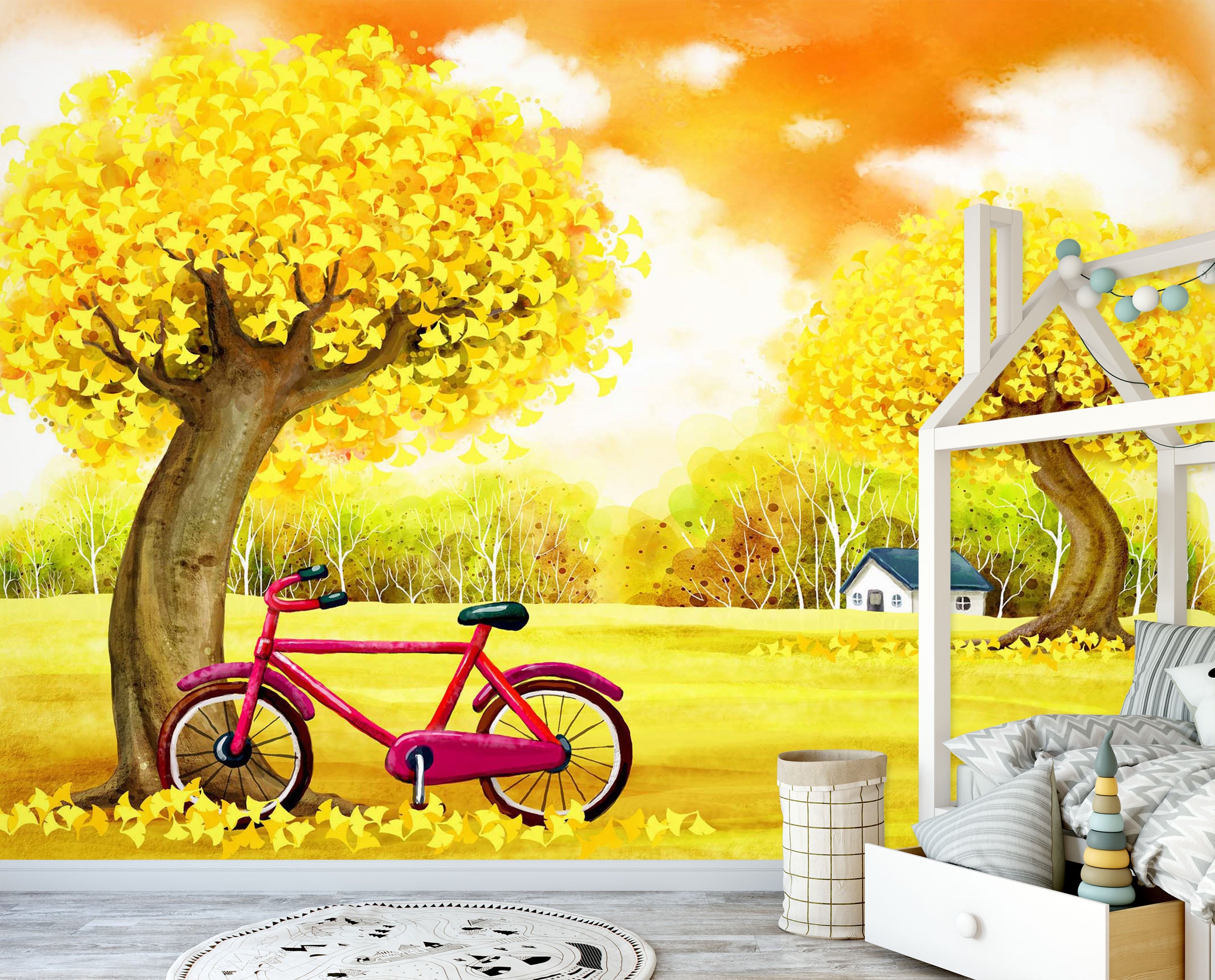 3D Forest Bike 1730 Wall Murals