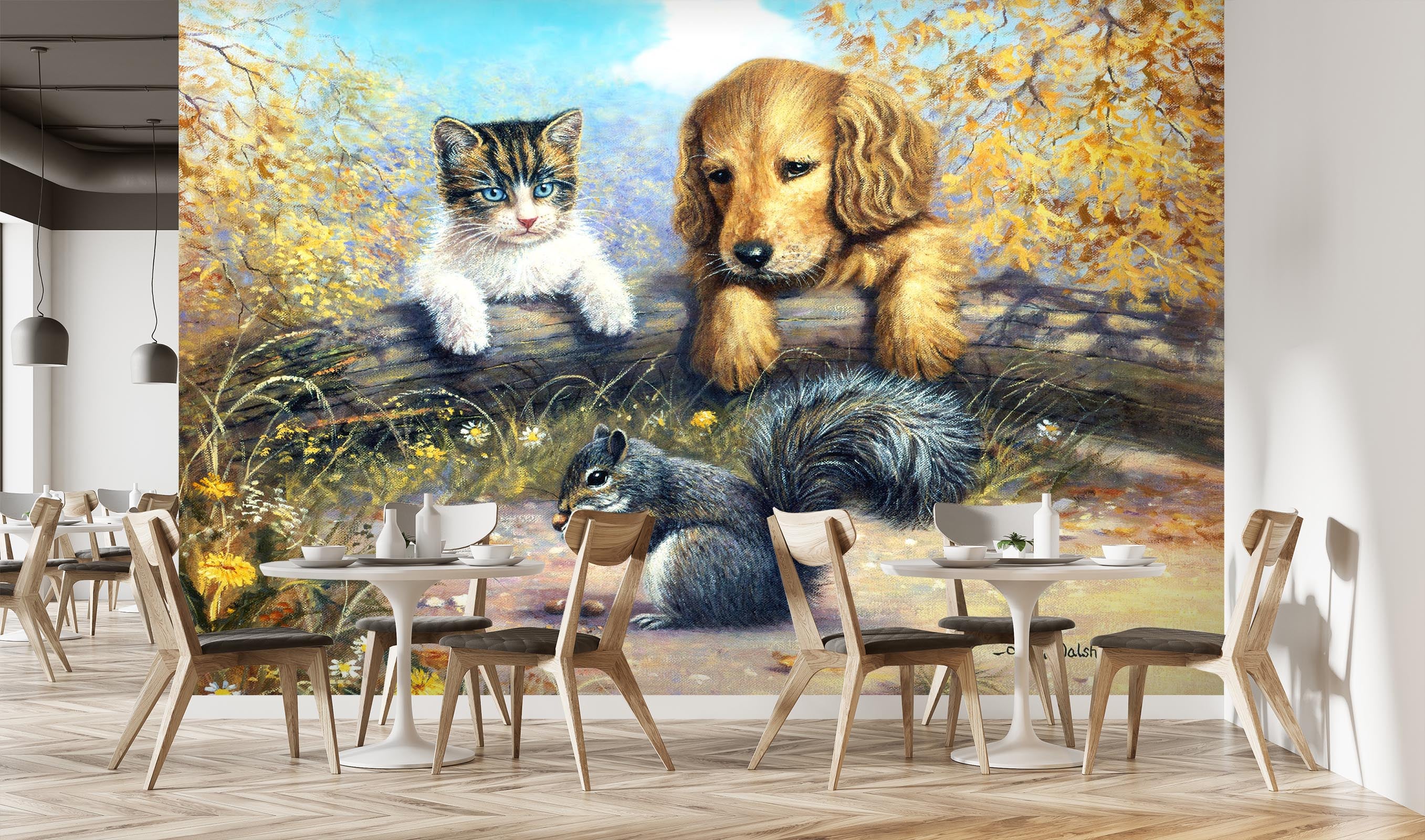 3D Dog Squirrel 101 Kevin Walsh Wall Mural Wall Murals