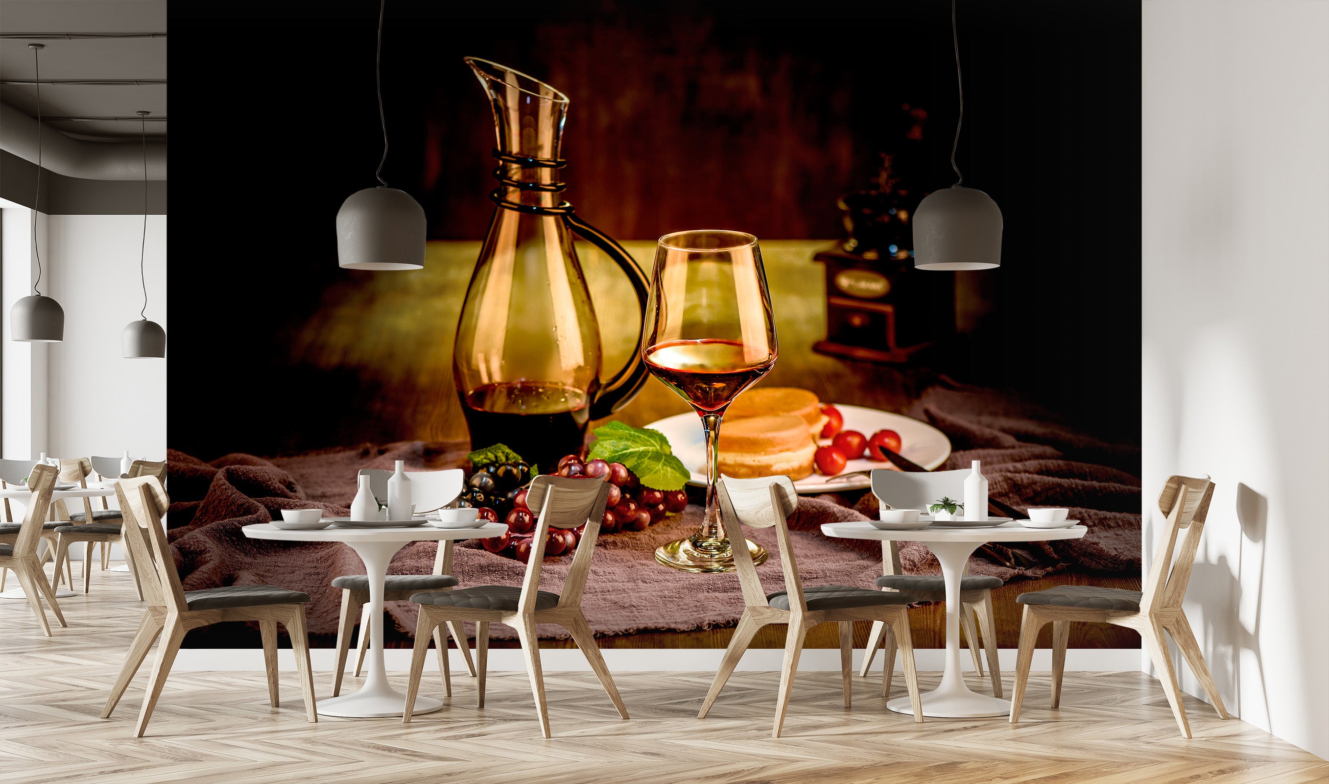 3D Red Wine Dinner 1445 Wall Murals