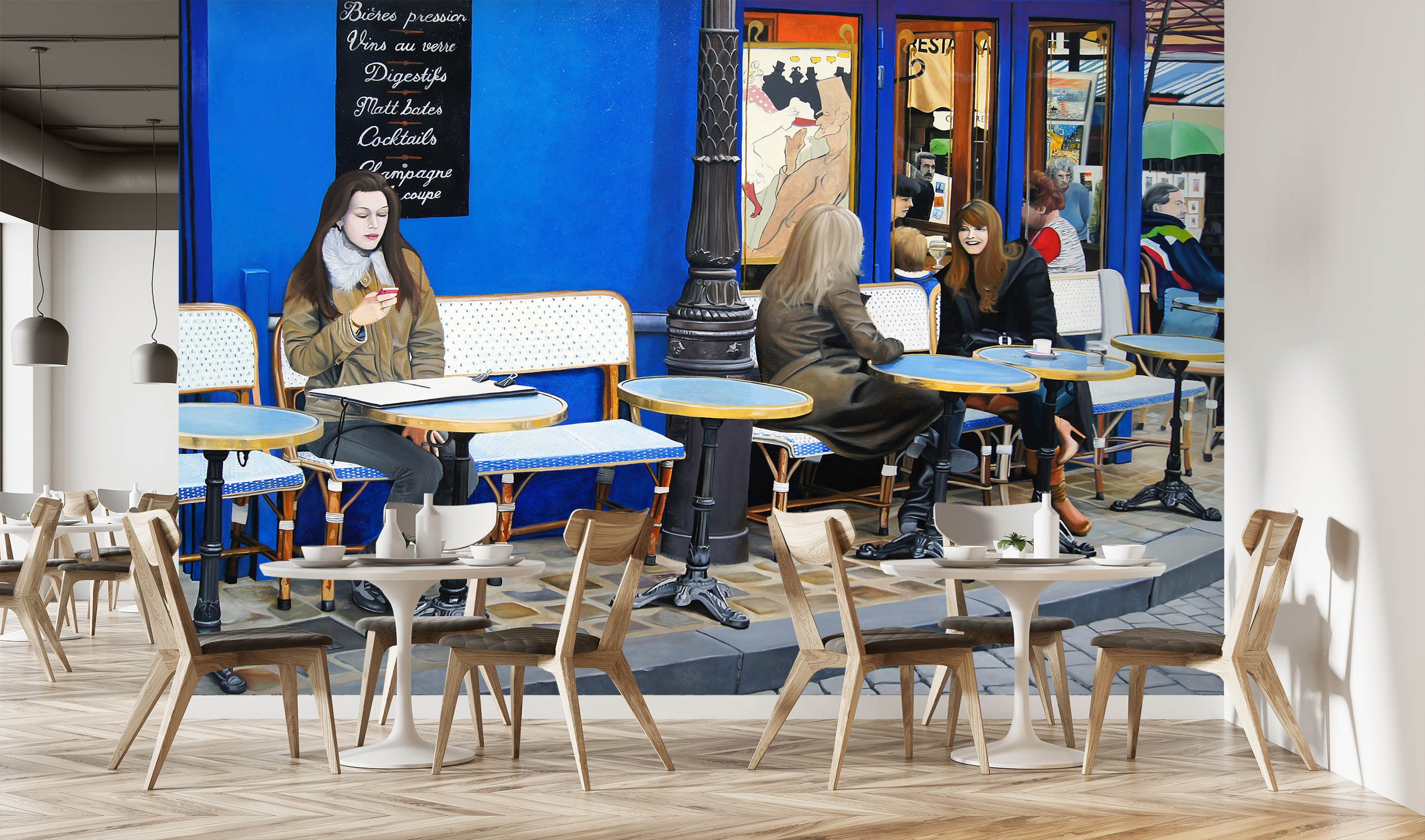 3D Street Tables Chairs 11101 Matthew Holden Bates Wall Mural Wall Murals