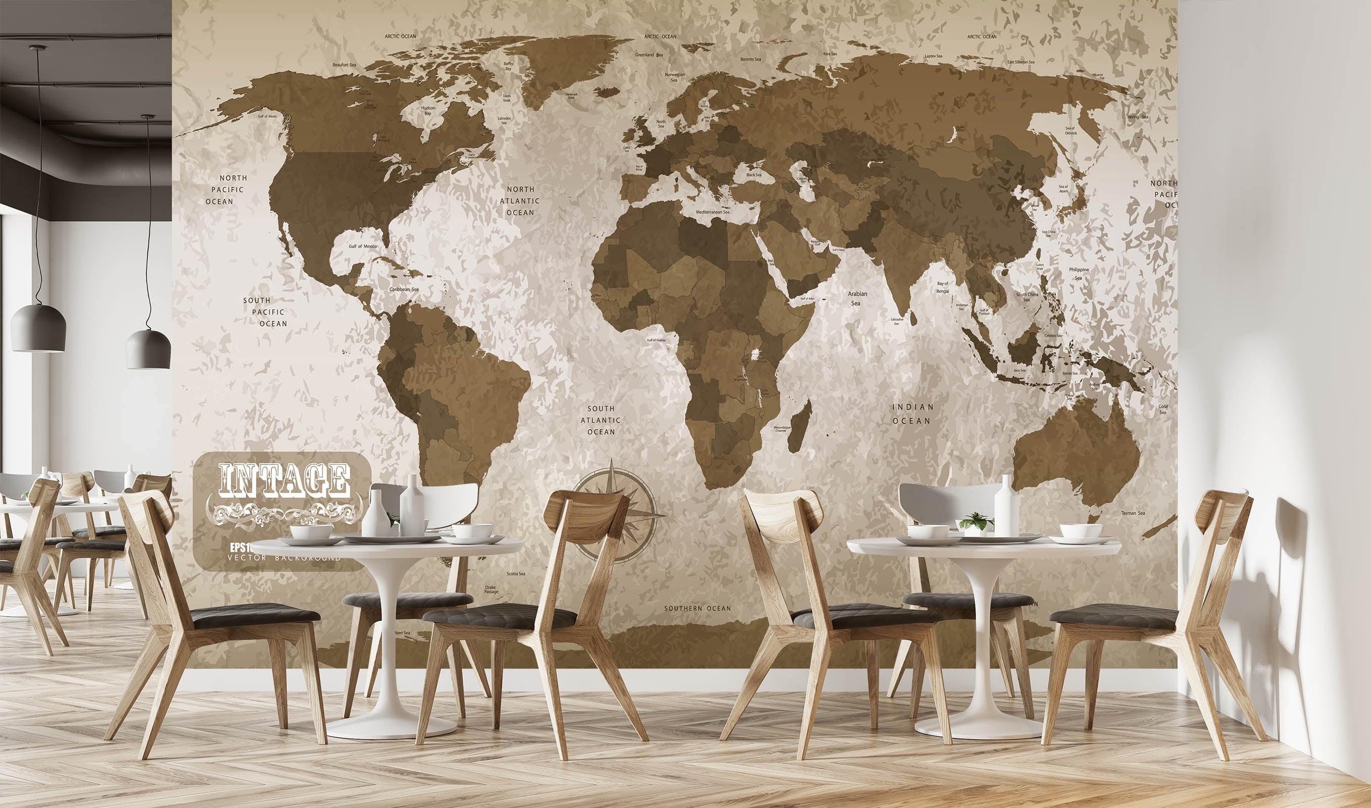 3D Irregular Pattern 2050 World Map Wall Murals