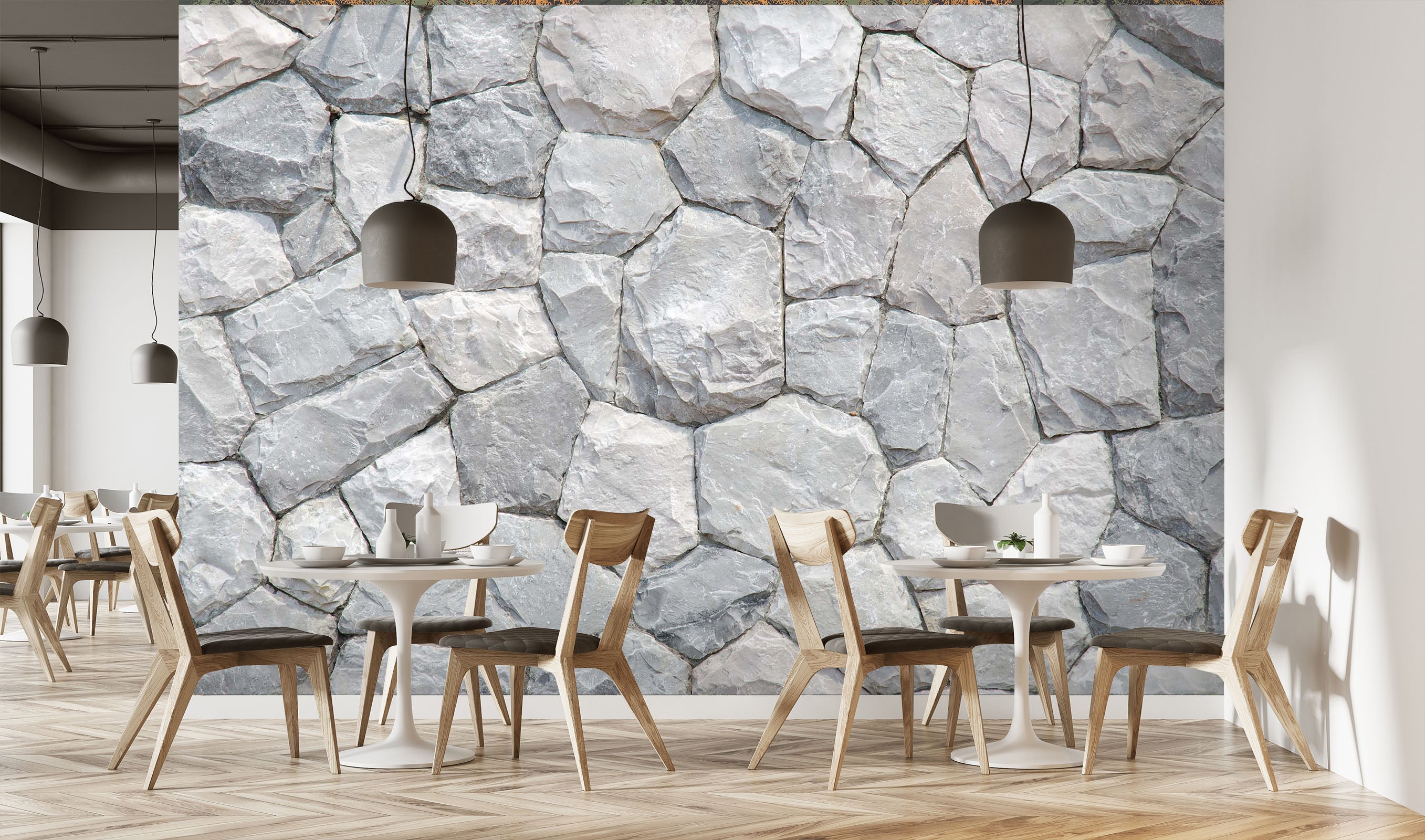 3D White Stone 1926 Wall Murals