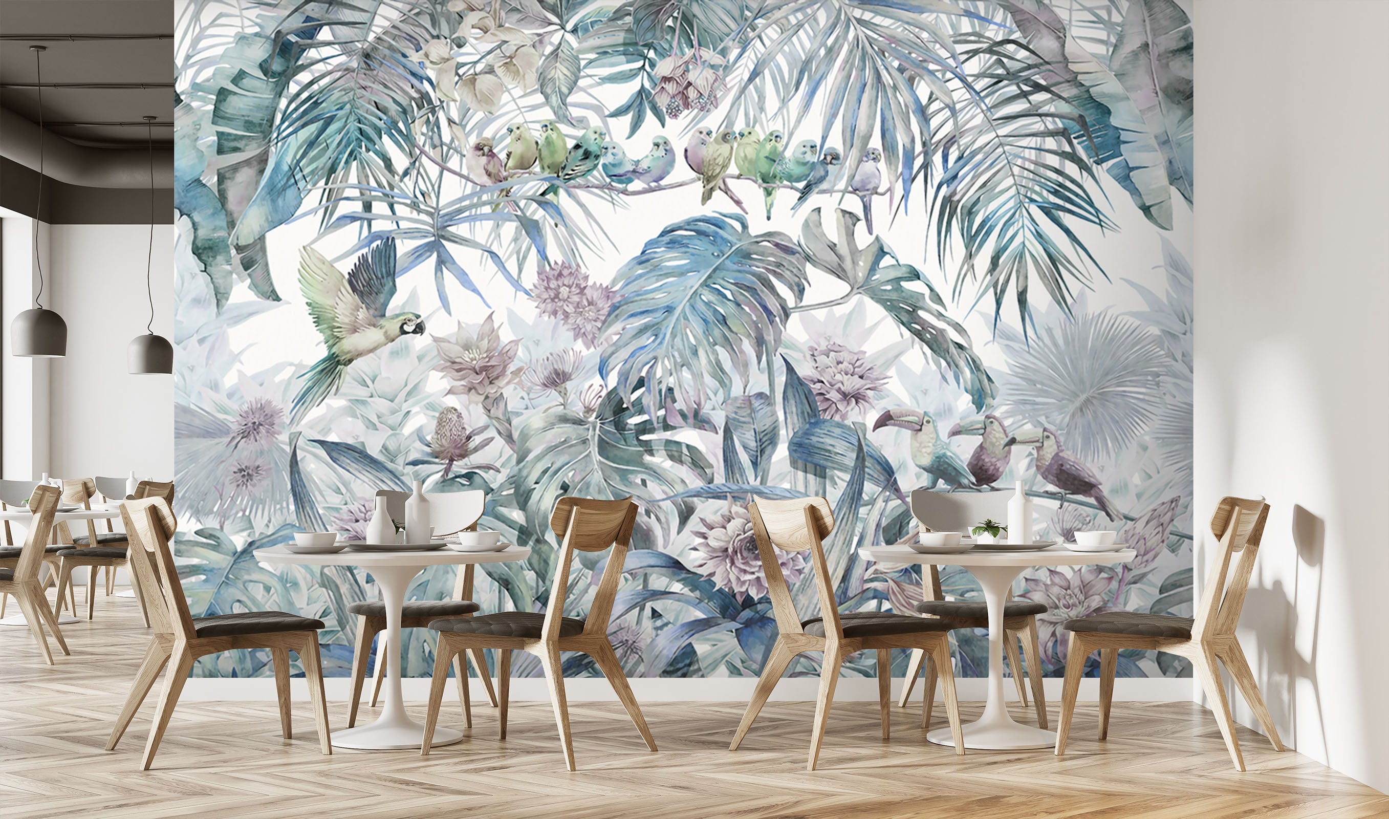 3D Green Bird Forest 1571 Wall Murals