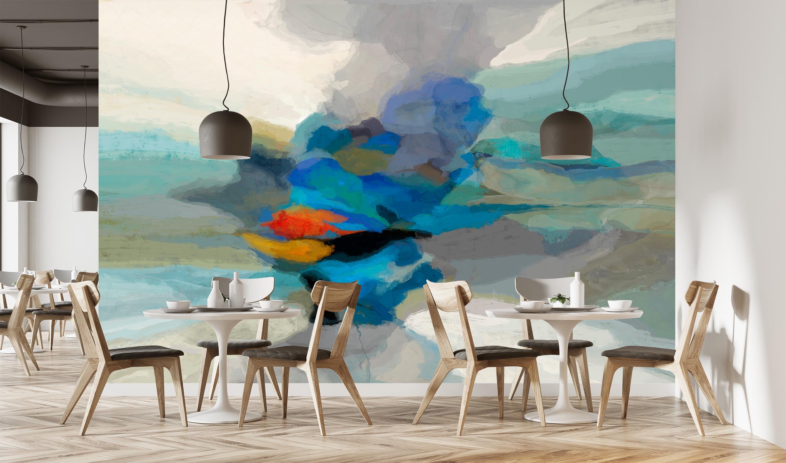 3D Blue Ink Pattern 1405 Michael Tienhaara Wall Mural Wall Murals