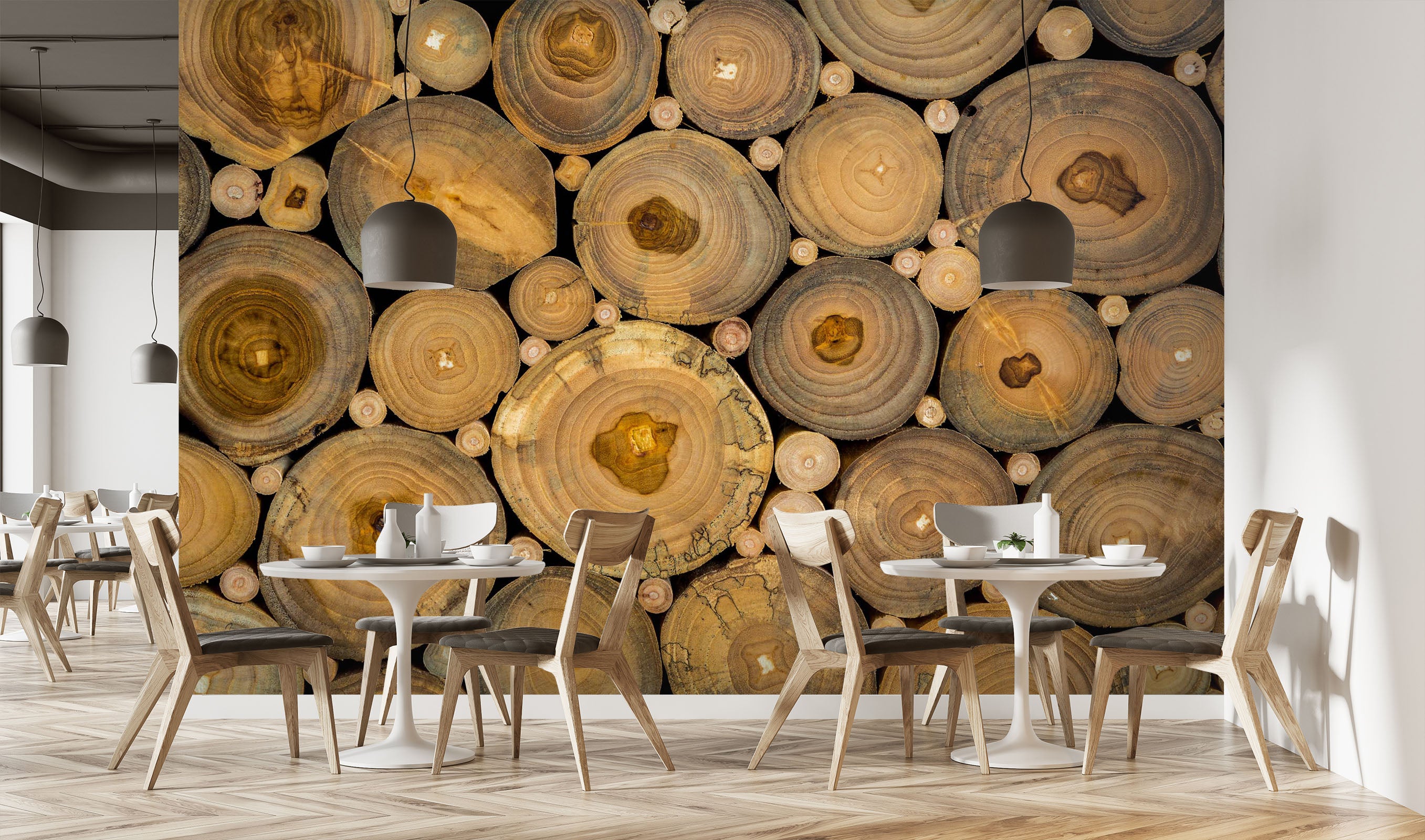 3D Round Wood 1490 Wall Murals