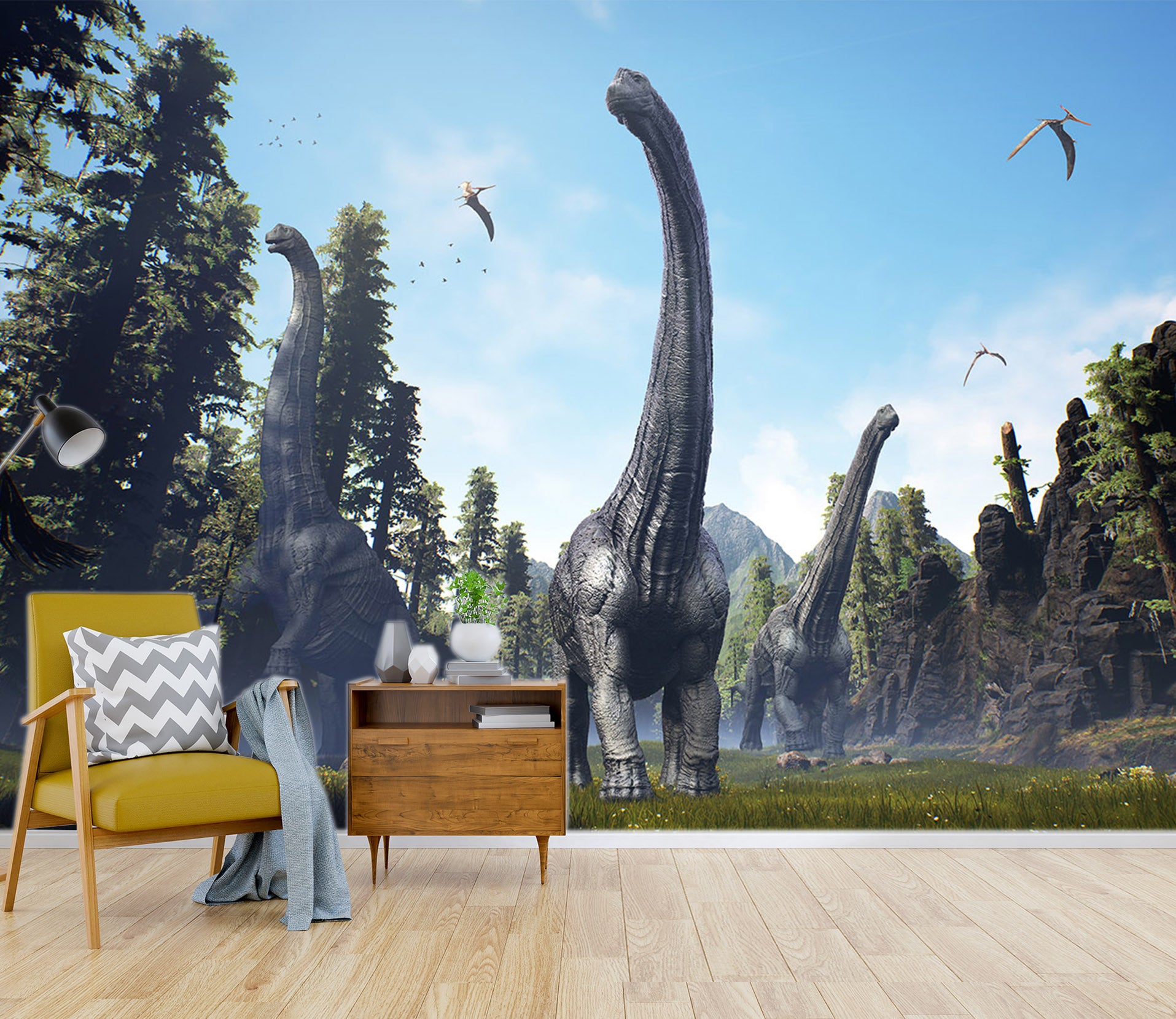 3D Long Necked Dragon 1554 Wall Murals