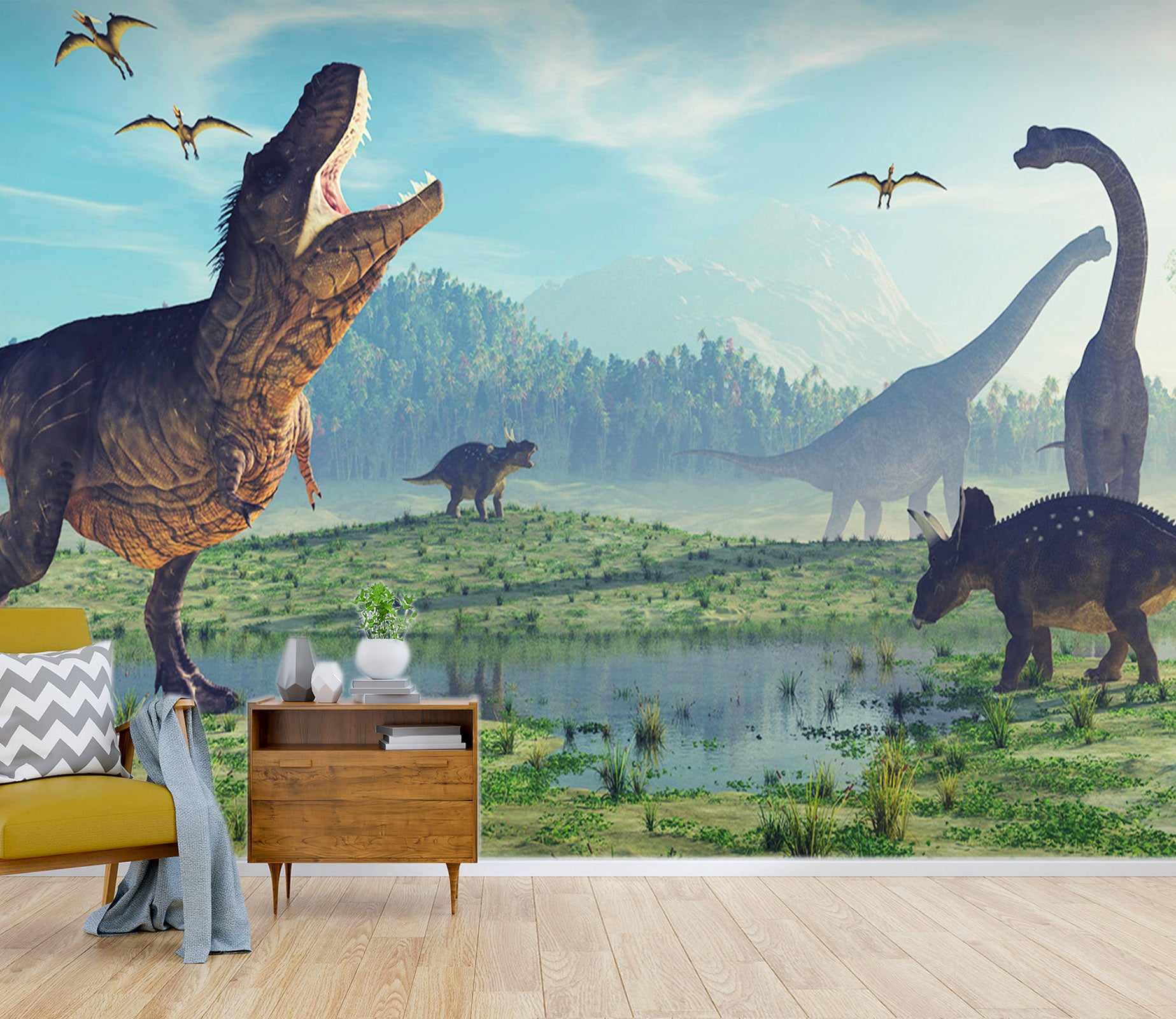 3D Steppe Dinosaur 1606 Wall Murals