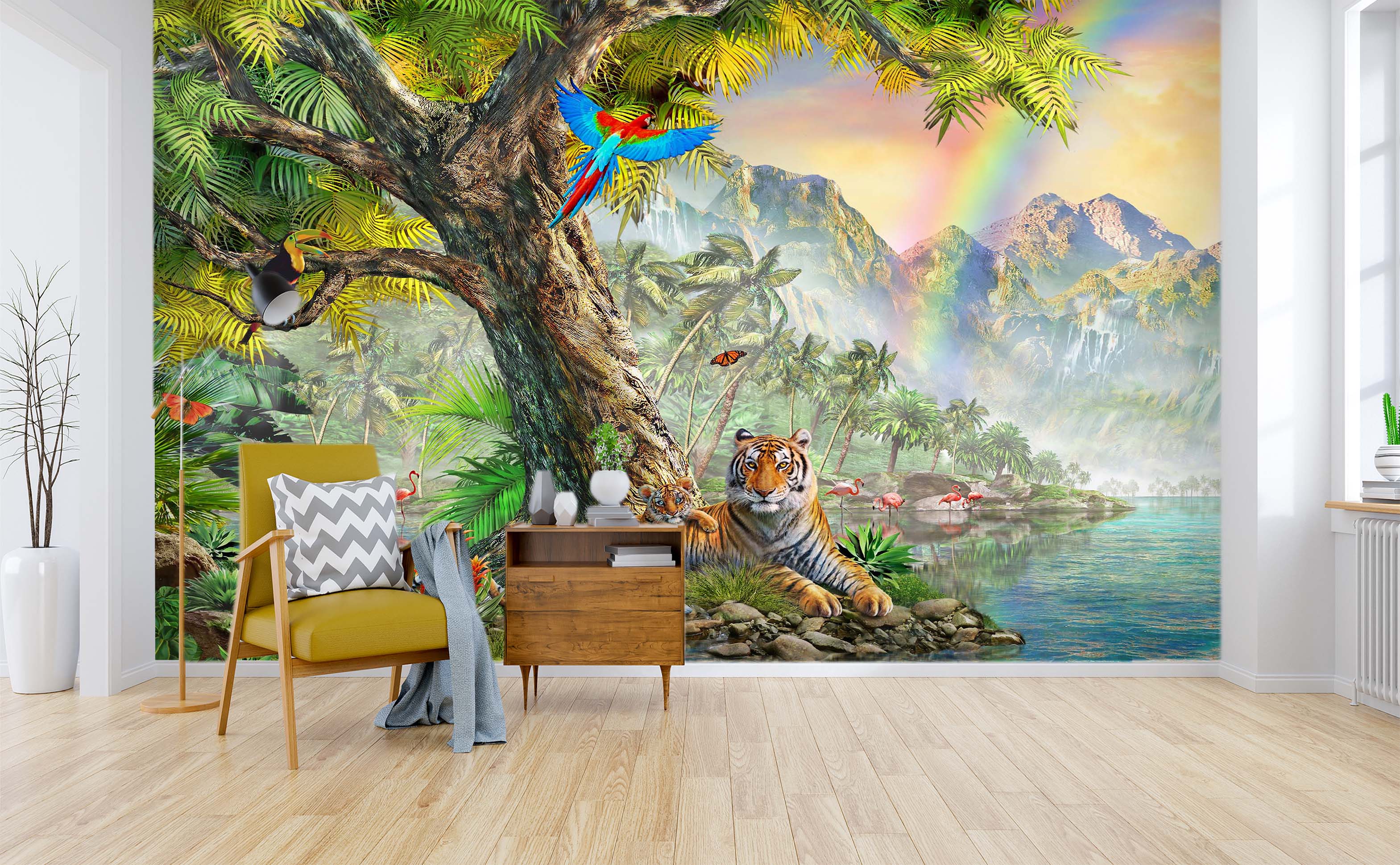 3D Rainbow Forest 1414 Adrian Chesterman Wall Mural Wall Murals