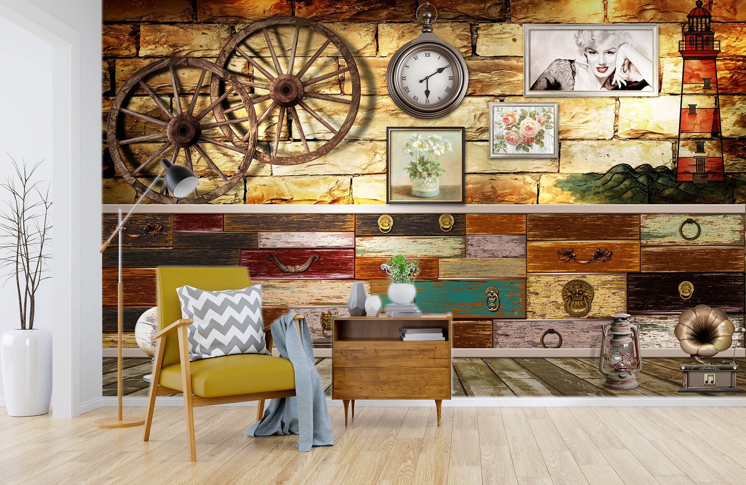 3D Wheel Clock Photo 477 Wallpaper AJ Wallpaper 2