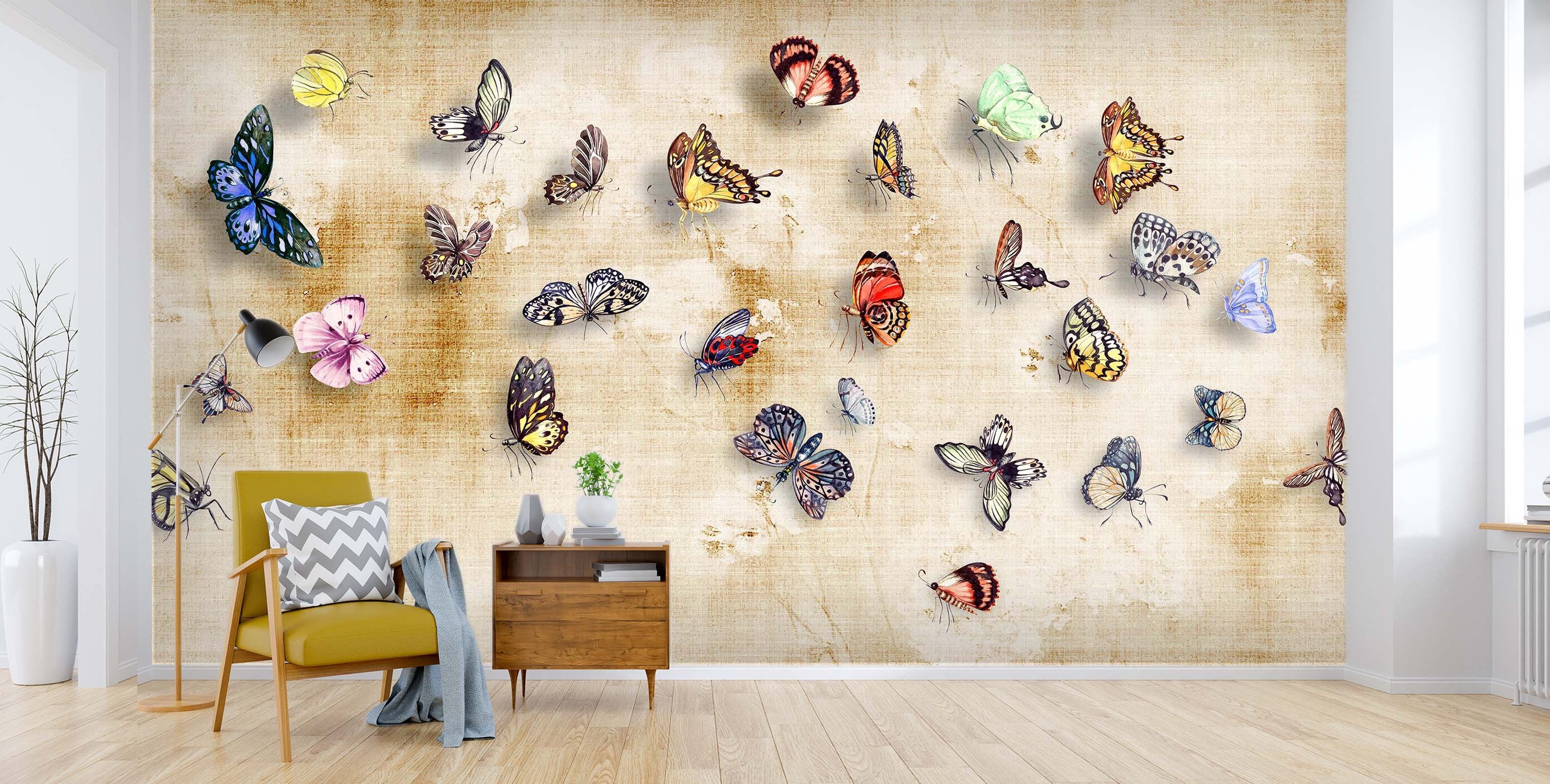 3D Beautiful Butterfly 04 Wall Murals Wallpaper AJ Wallpaper 2