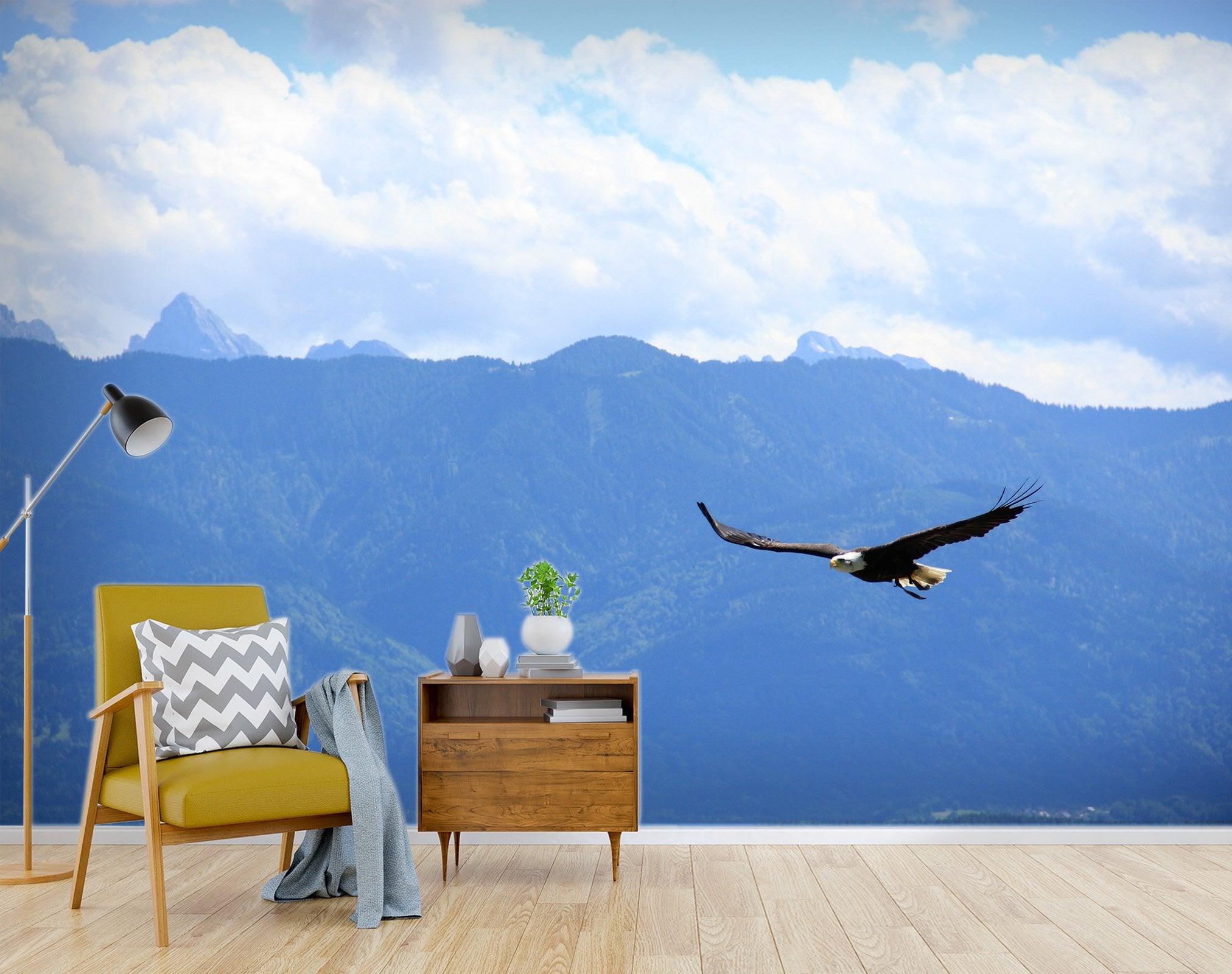 3D Mountain Peak Bird 574 Wallpaper AJ Wallpaper