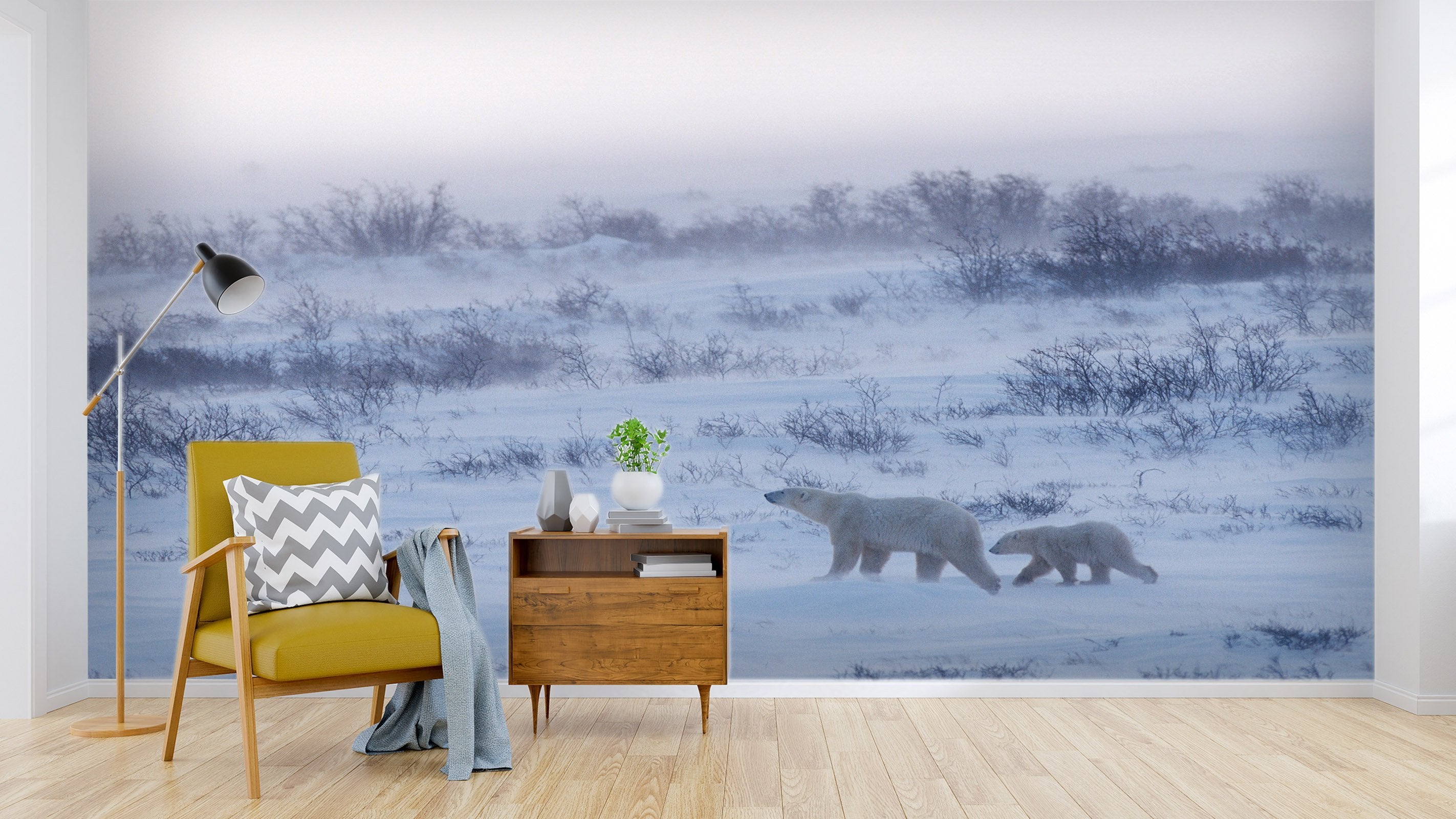 3D Polar Bear Snow 039 Wallpaper AJ Wallpaper