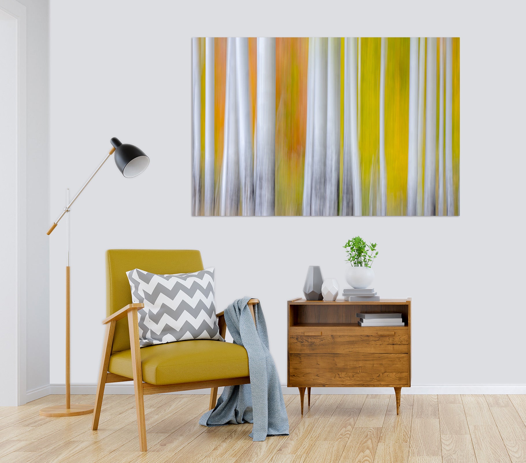 3D White Trunk 213 Marco Carmassi Wall Sticker