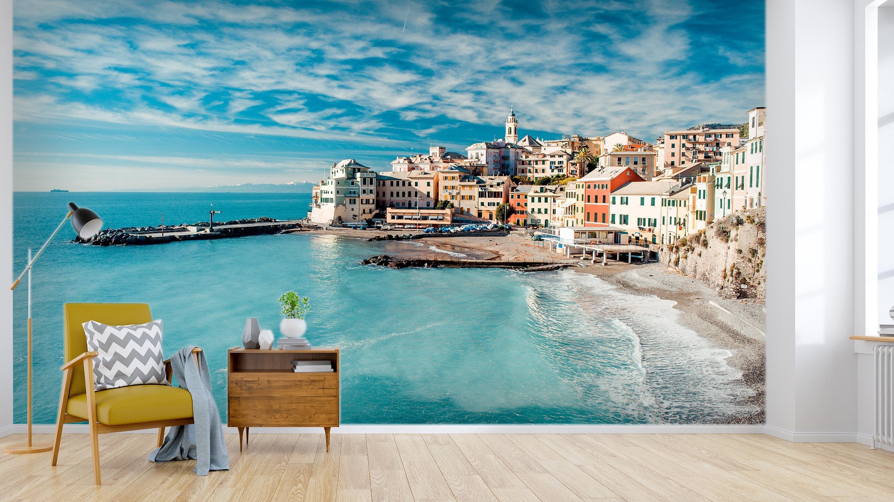 3D Seaside Town 692 Wallpaper AJ Wallpaper