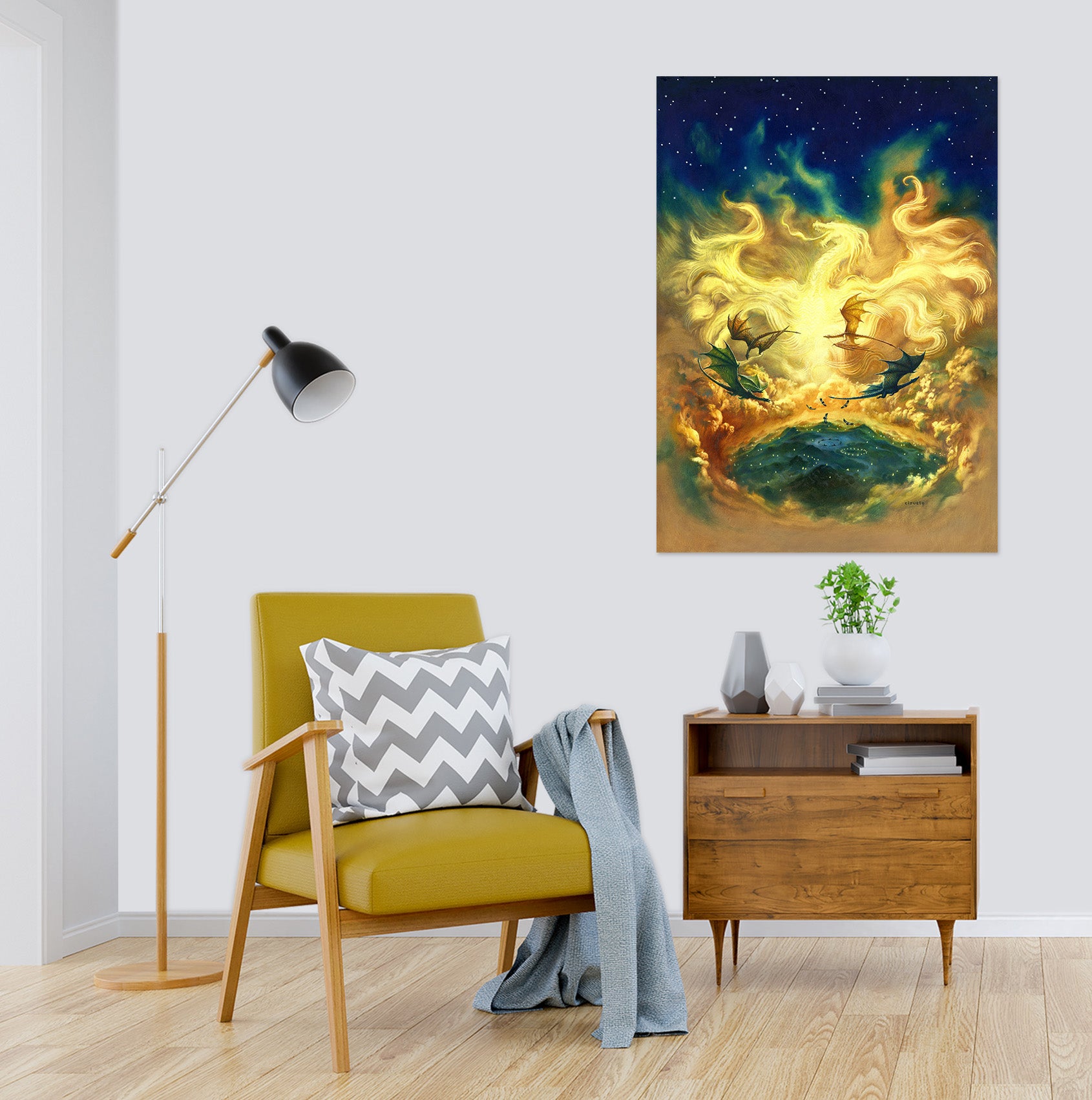 3D Golden Dragon Pattern 8133 Ciruelo Wall Sticker