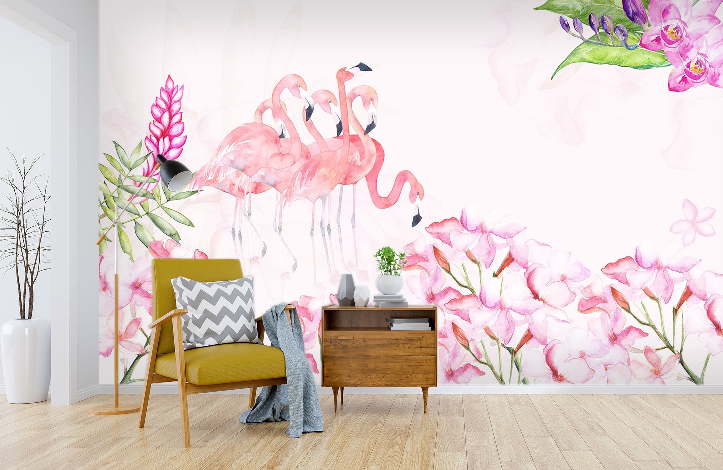 3D Flamingo Foraging 520 Wallpaper AJ Wallpaper 2