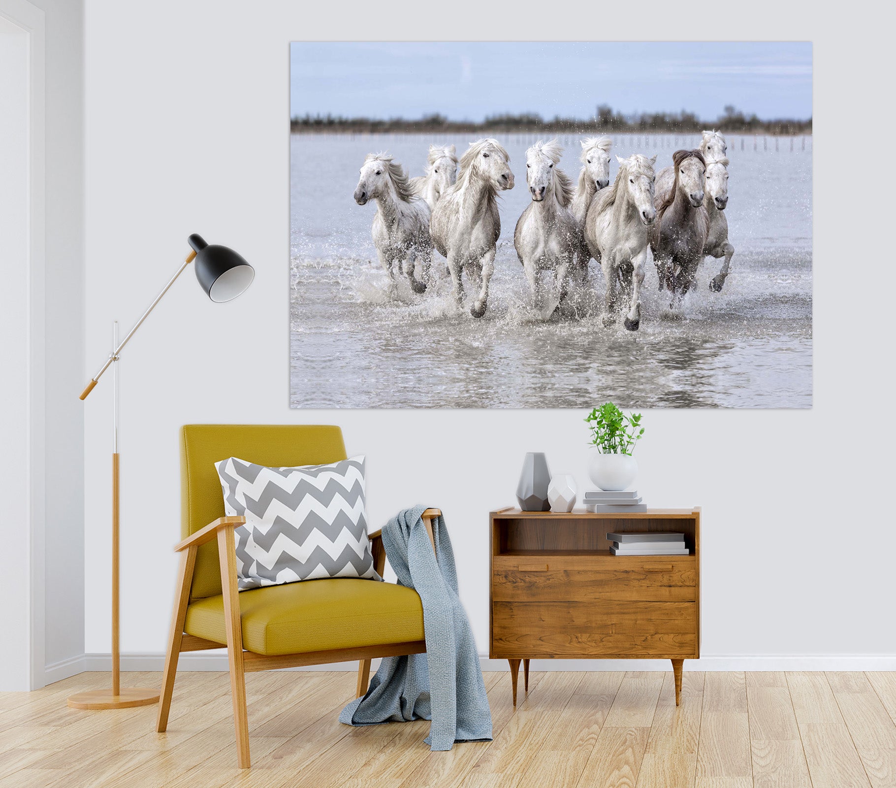 3D White Horse 128 Marco Carmassi Wall Sticker