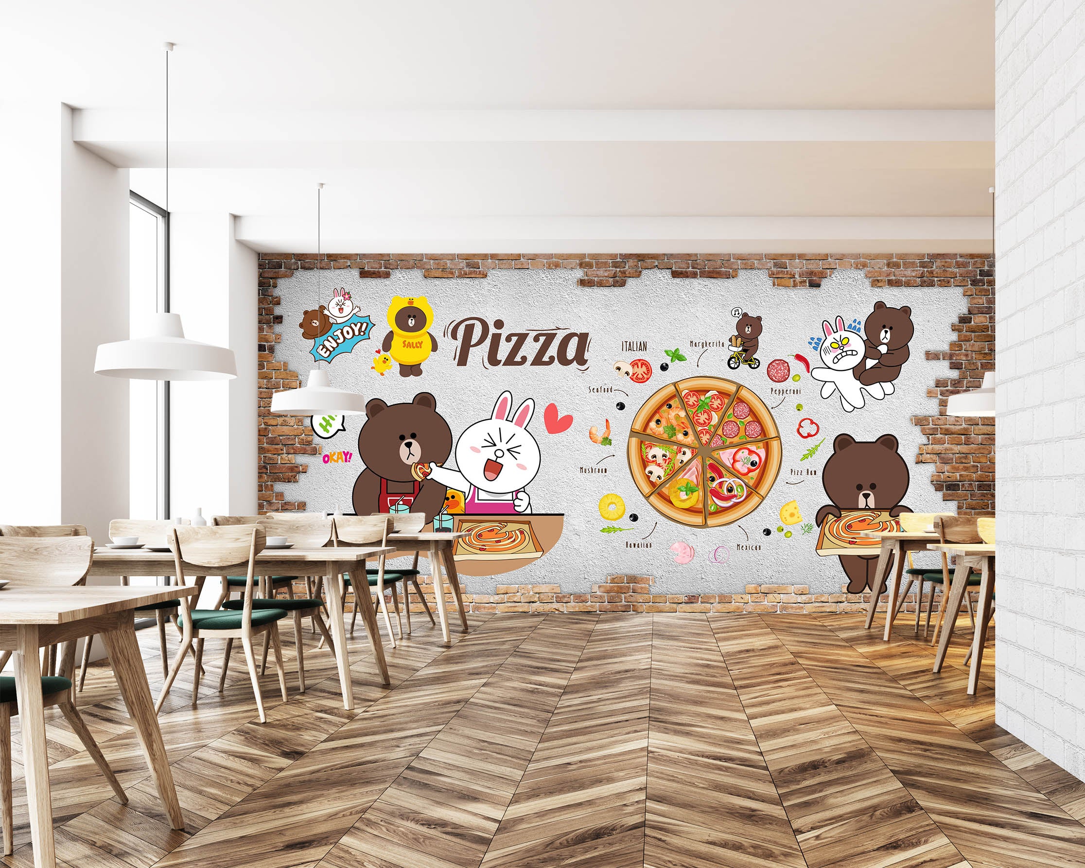 3D Gummy Pizza 3023 Wall Murals