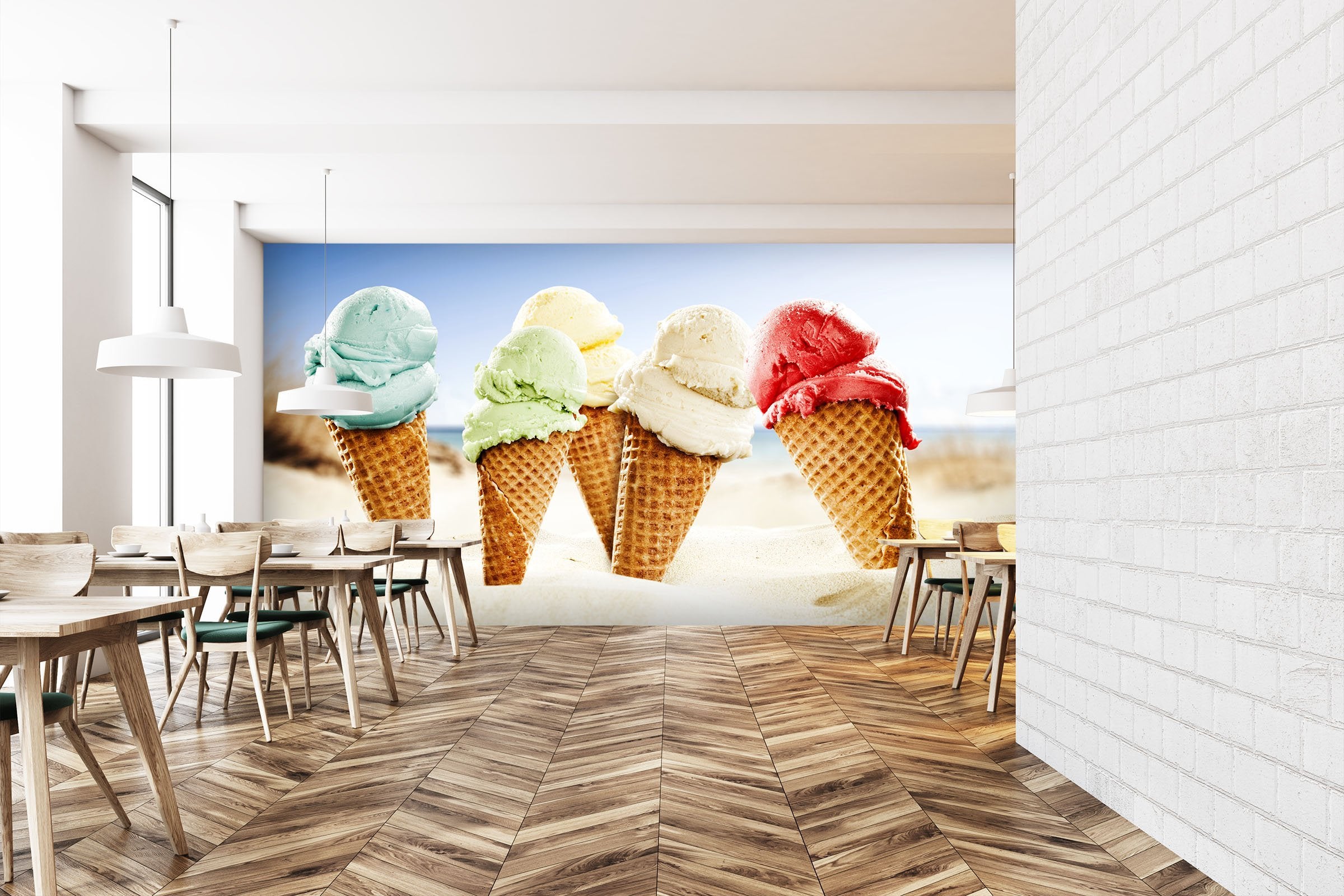 3D Beach Sunshine Ice Cream 254 Wallpaper AJ Wallpaper 2