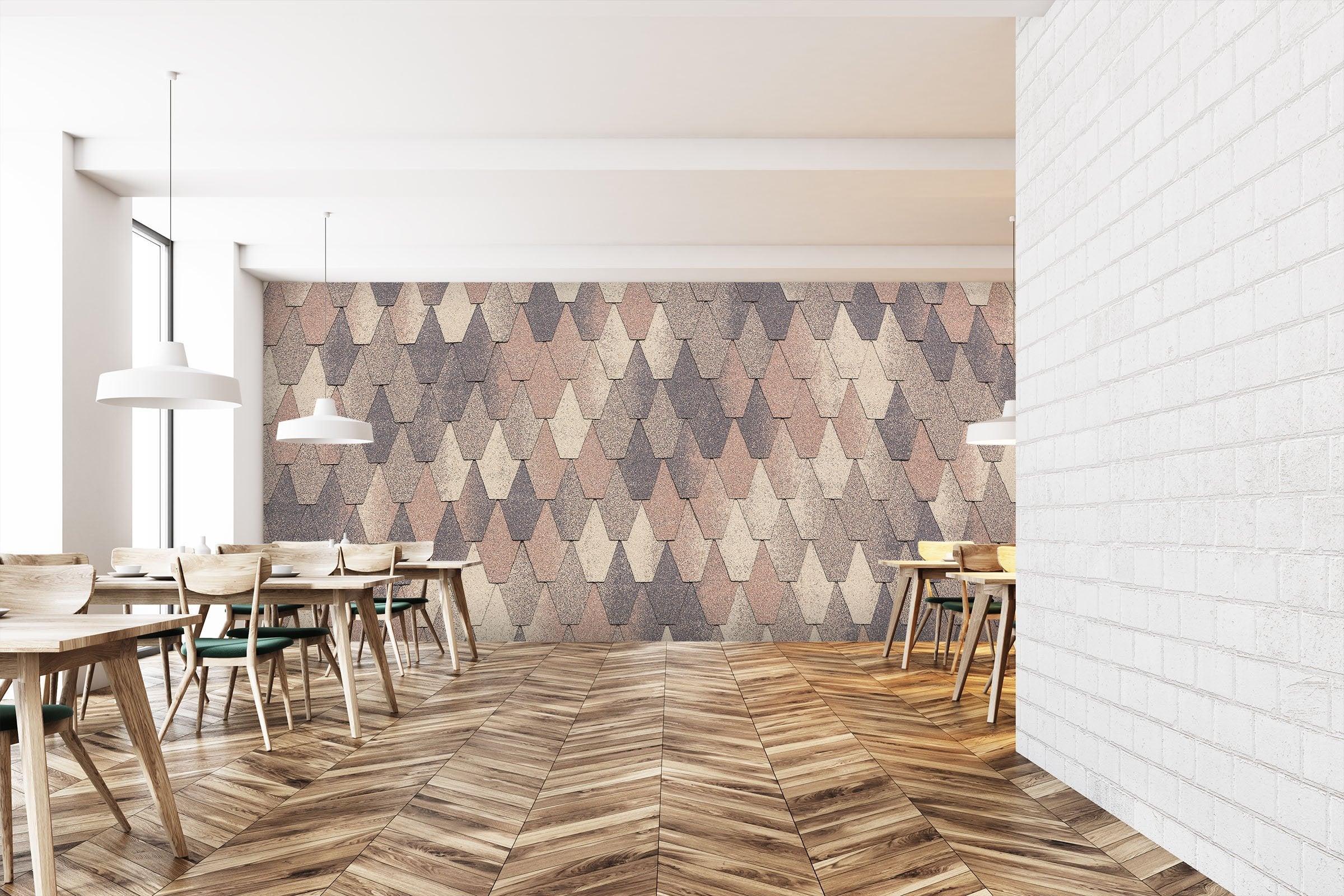 3D Fish Scale Combination 059 Marble Tile Texture Wallpaper AJ Wallpaper 2