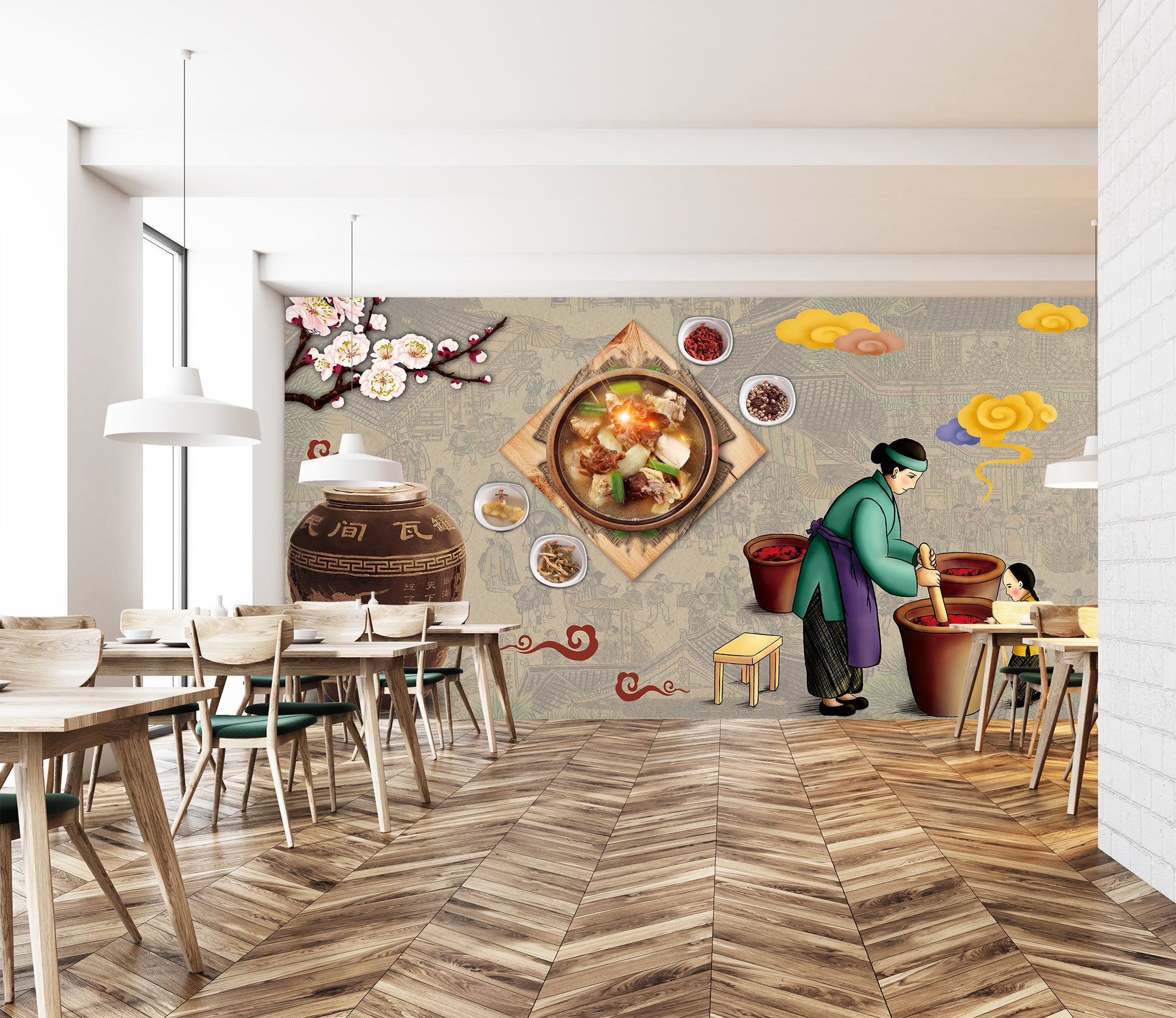 3D New Year Dinner 032 Wall Murals