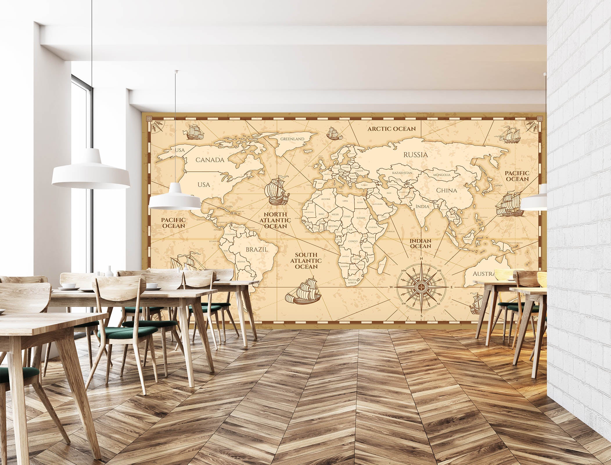 3D Line Painting 2158 World Map Wall Murals