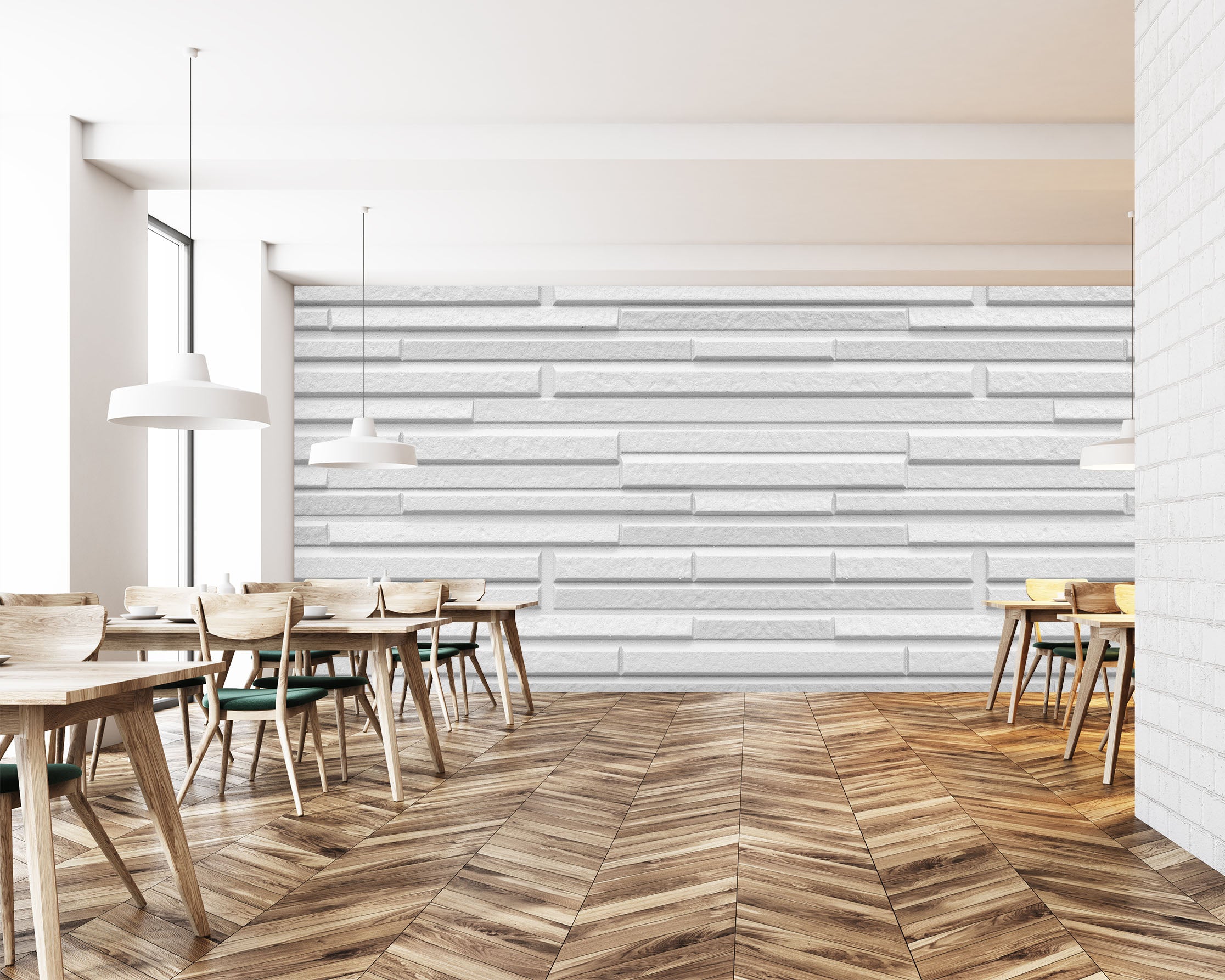 3D White Wall 1138 Wall Murals