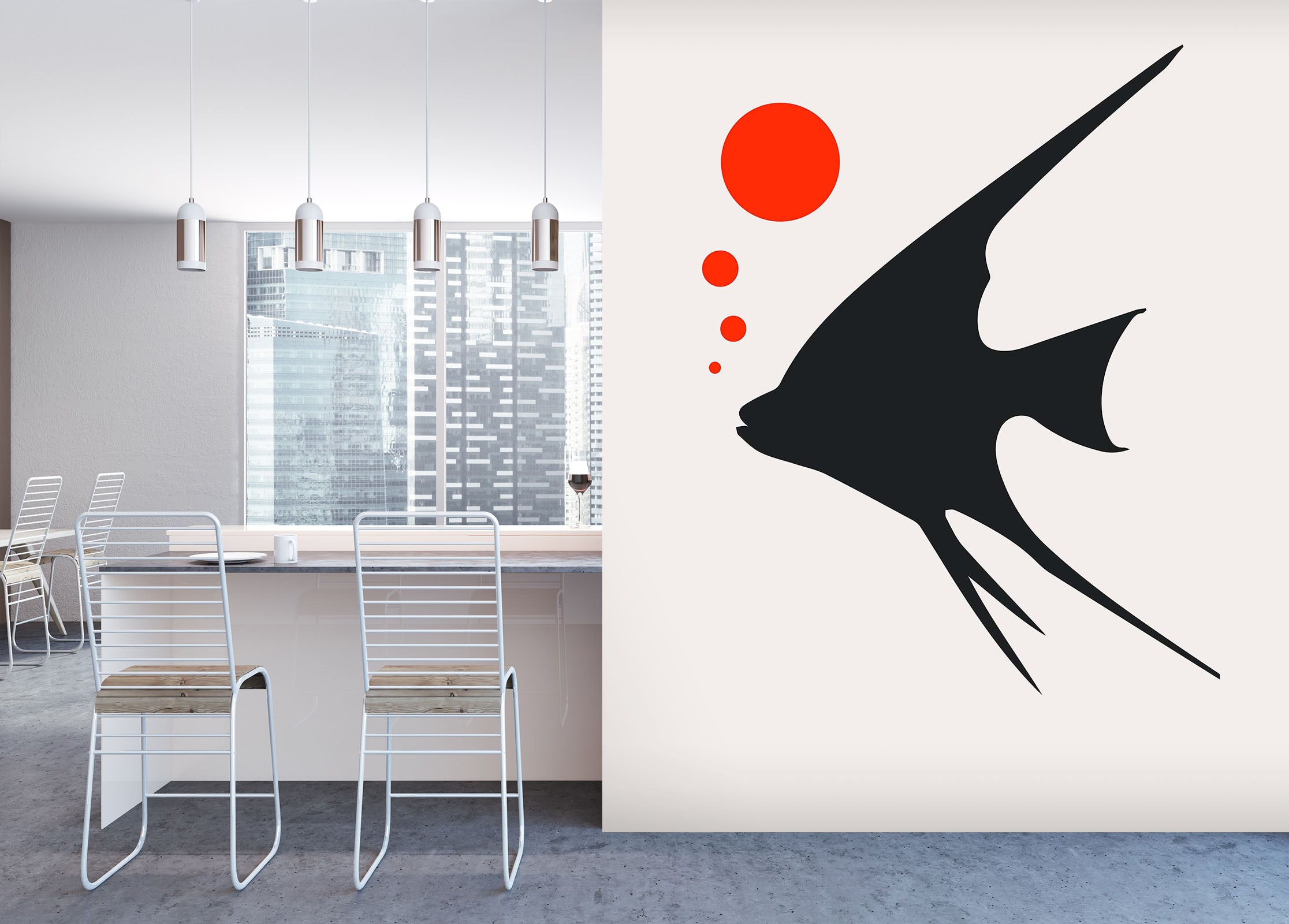 3D Fish Bubble 1416 Boris Draschoff Wall Mural Wall Murals