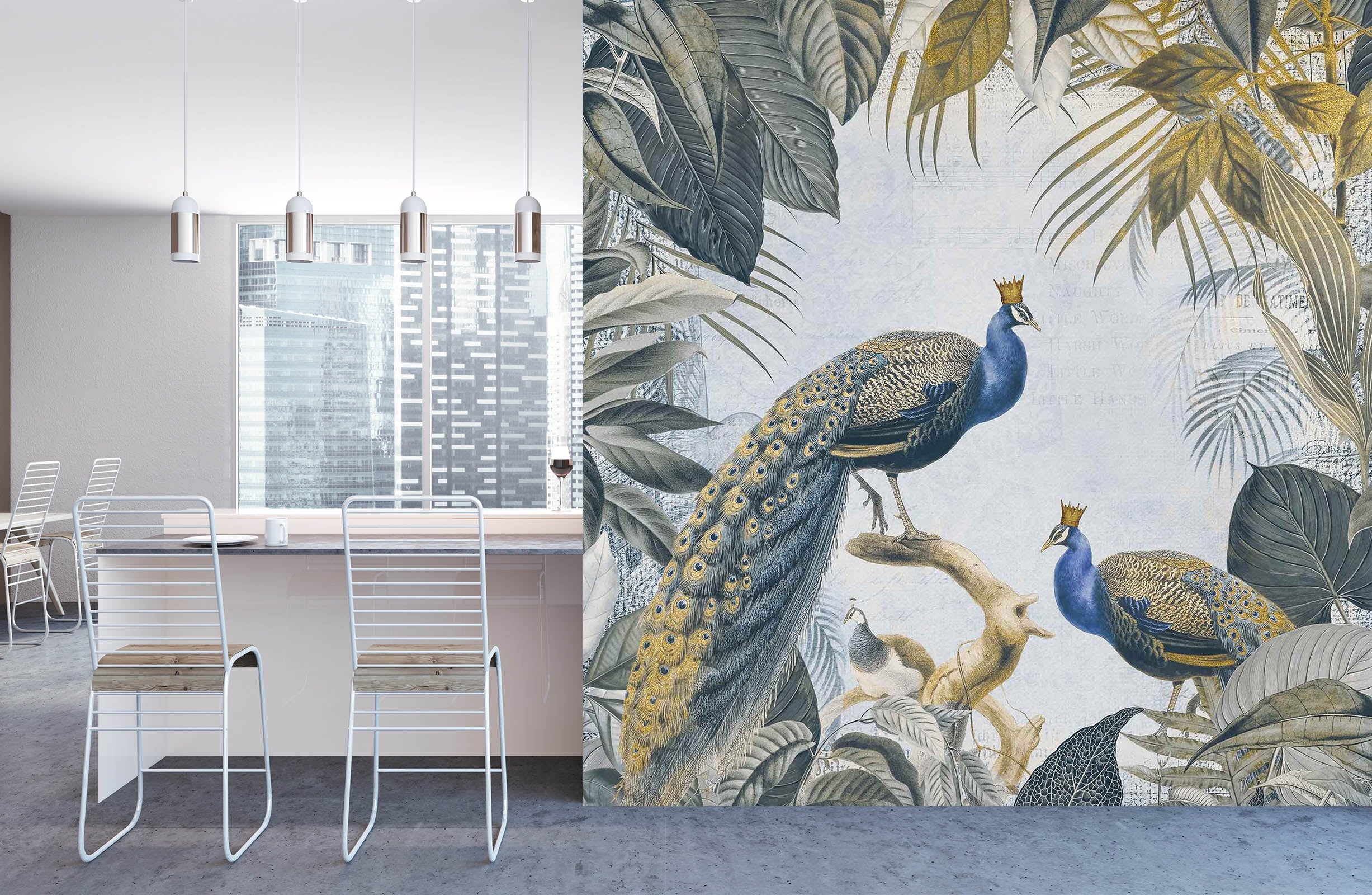 3D Forest Peacock 1441 Andrea haase Wall Mural Wall Murals