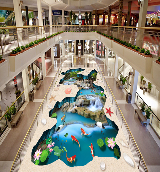 3D Lakes Floor Mural Wallpaper AJ Wallpaper 2