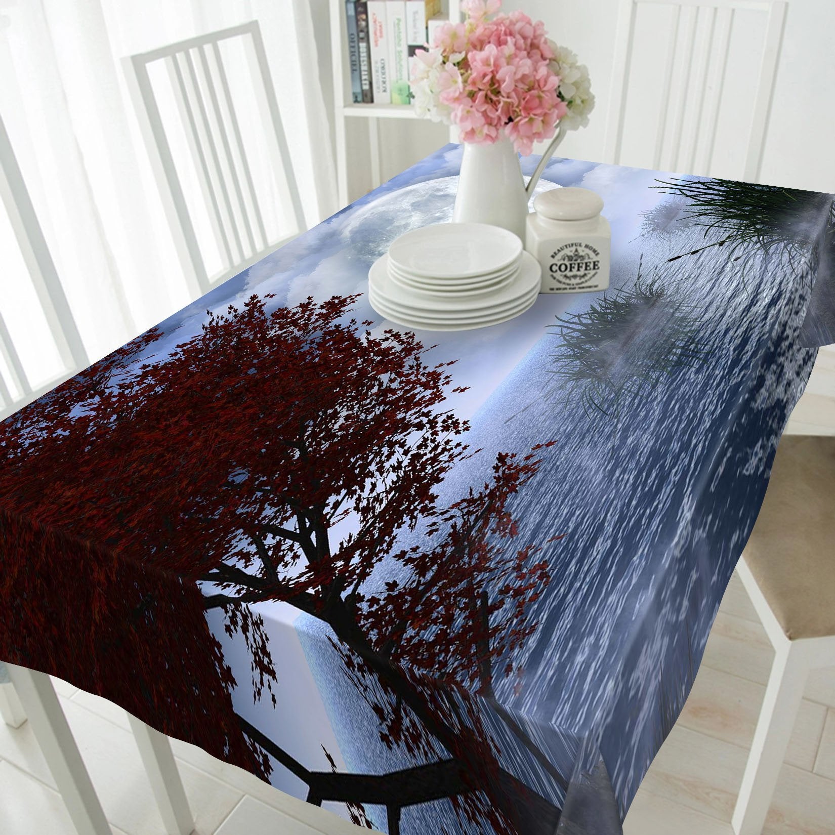 3D Sea Bright Moon 41 Tablecloths Wallpaper AJ Wallpaper