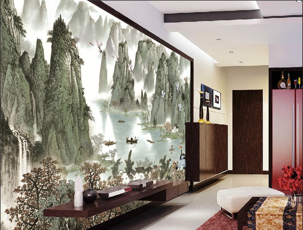 3D Green Hill Boat 98 Wallpaper AJ Wallpaper