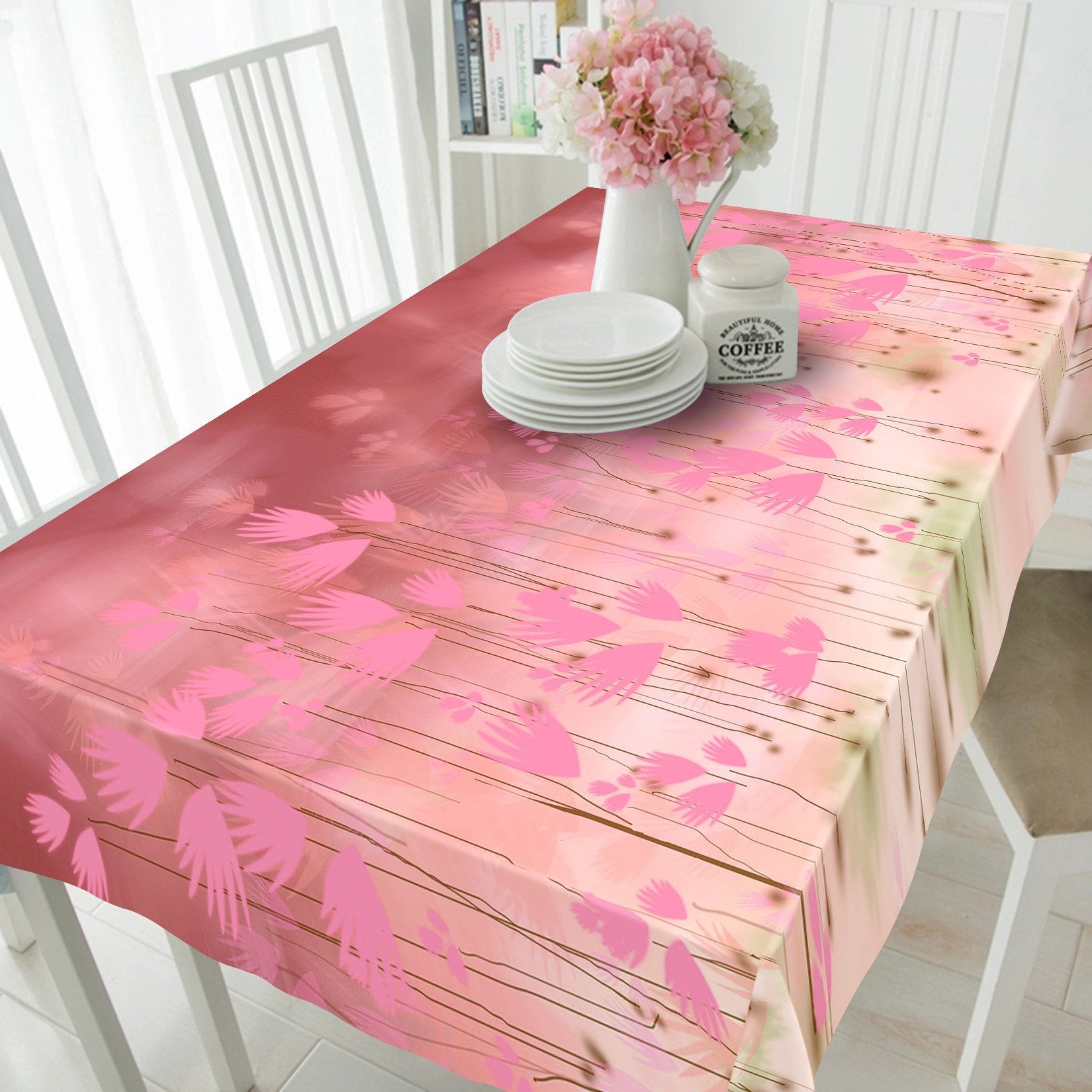 3D Pink Flowers 242 Tablecloths Wallpaper AJ Wallpaper