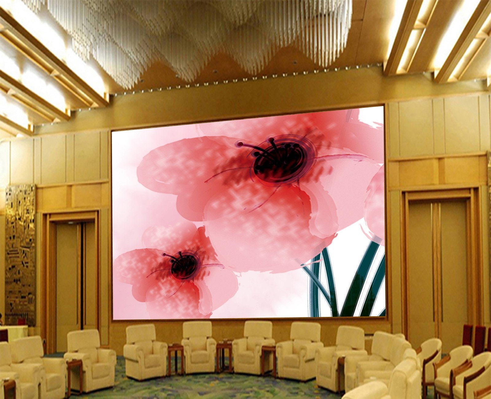 Pink Watercolor Blossoms Wallpaper AJ Wallpaper