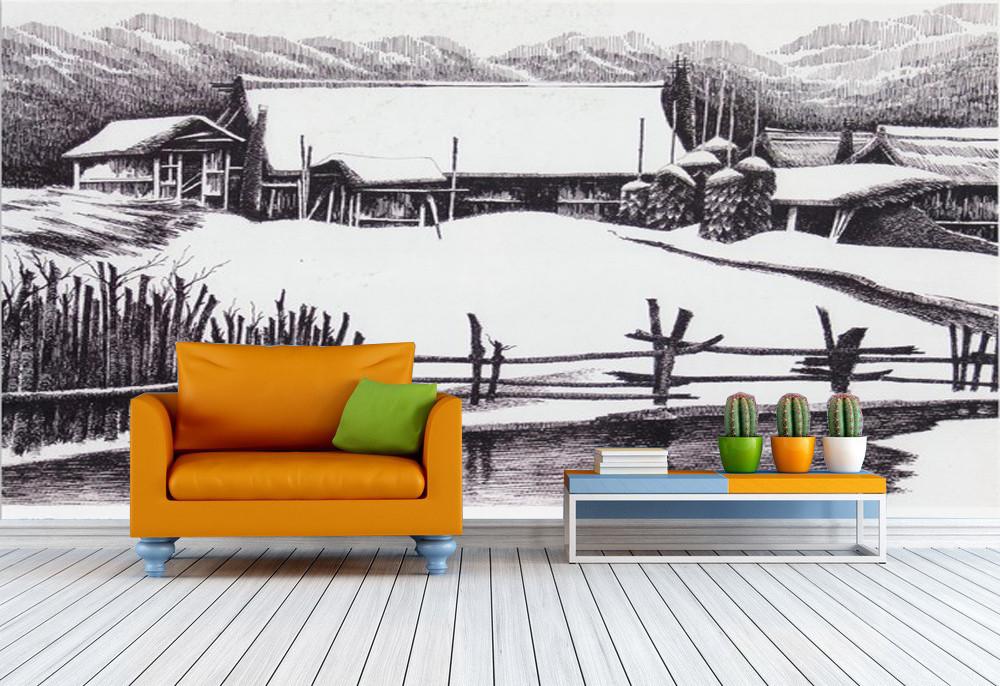 Snowing Village Wallpaper AJ Wallpaper