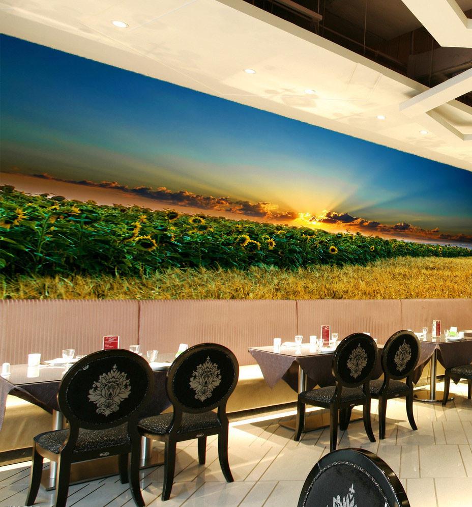 Wheat And Sunflowers Field Wallpaper AJ Wallpaper