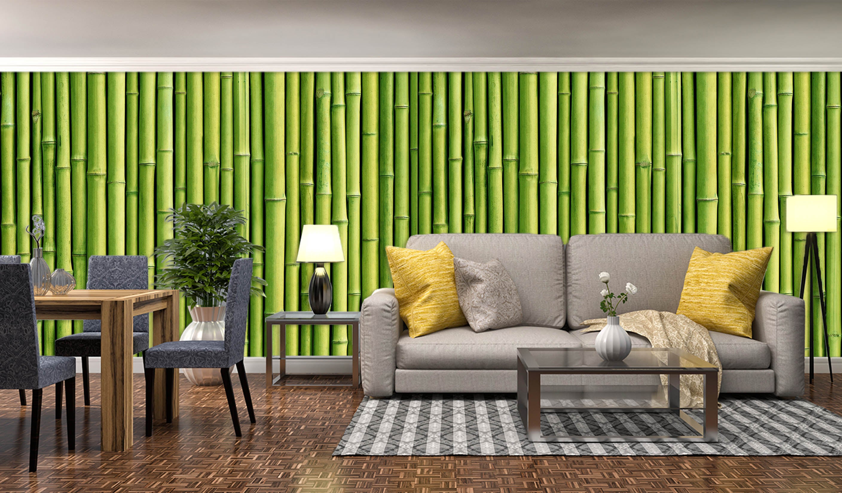 3D Green Bamboo 1012 Wall Murals