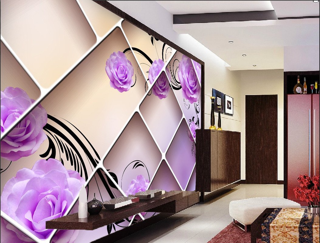 3D Classical Purple Rose Flower 98 Wallpaper AJ Wallpaper