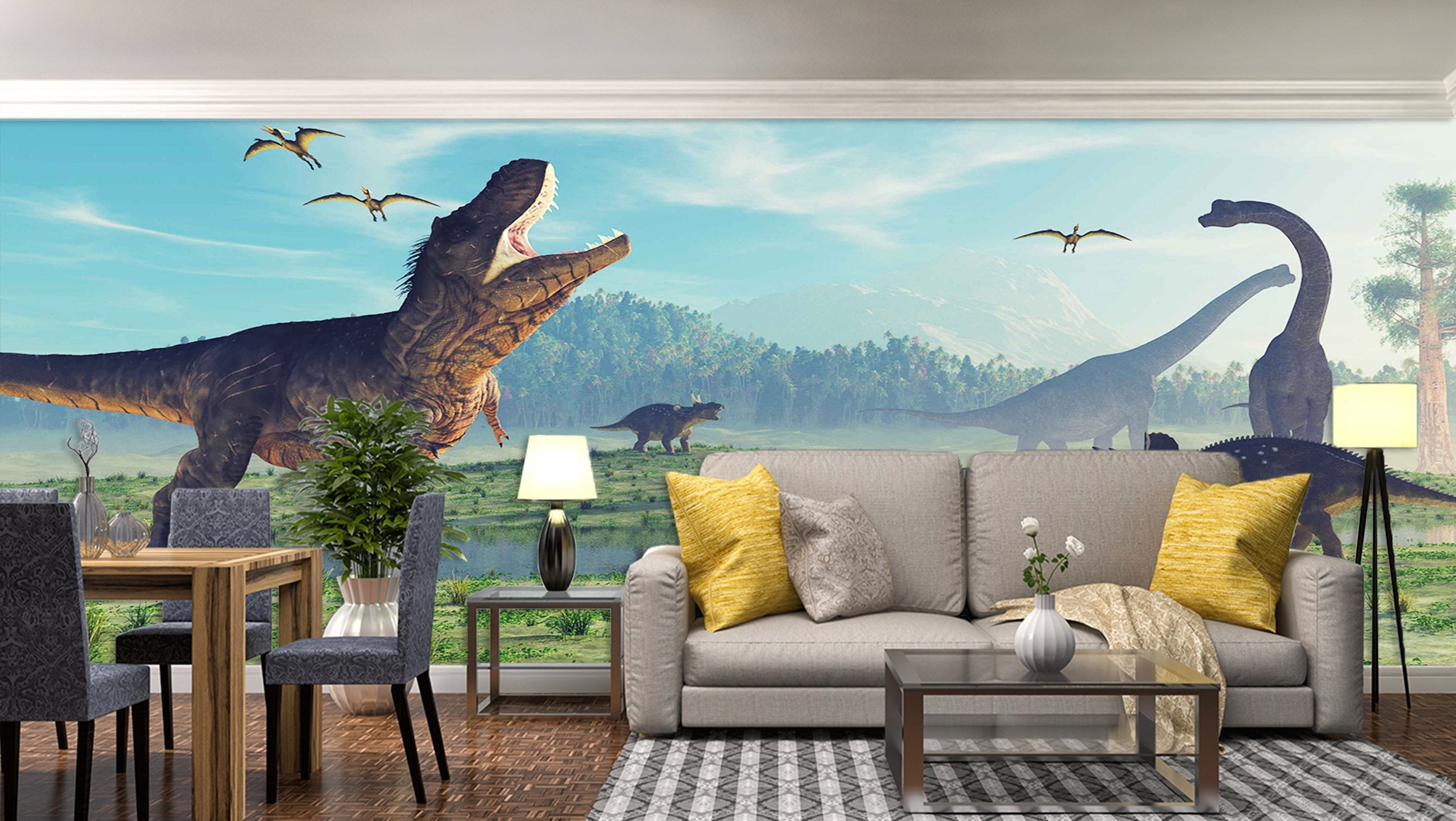 3D Dinosaur Lake Water 210 Wallpaper AJ Wallpaper