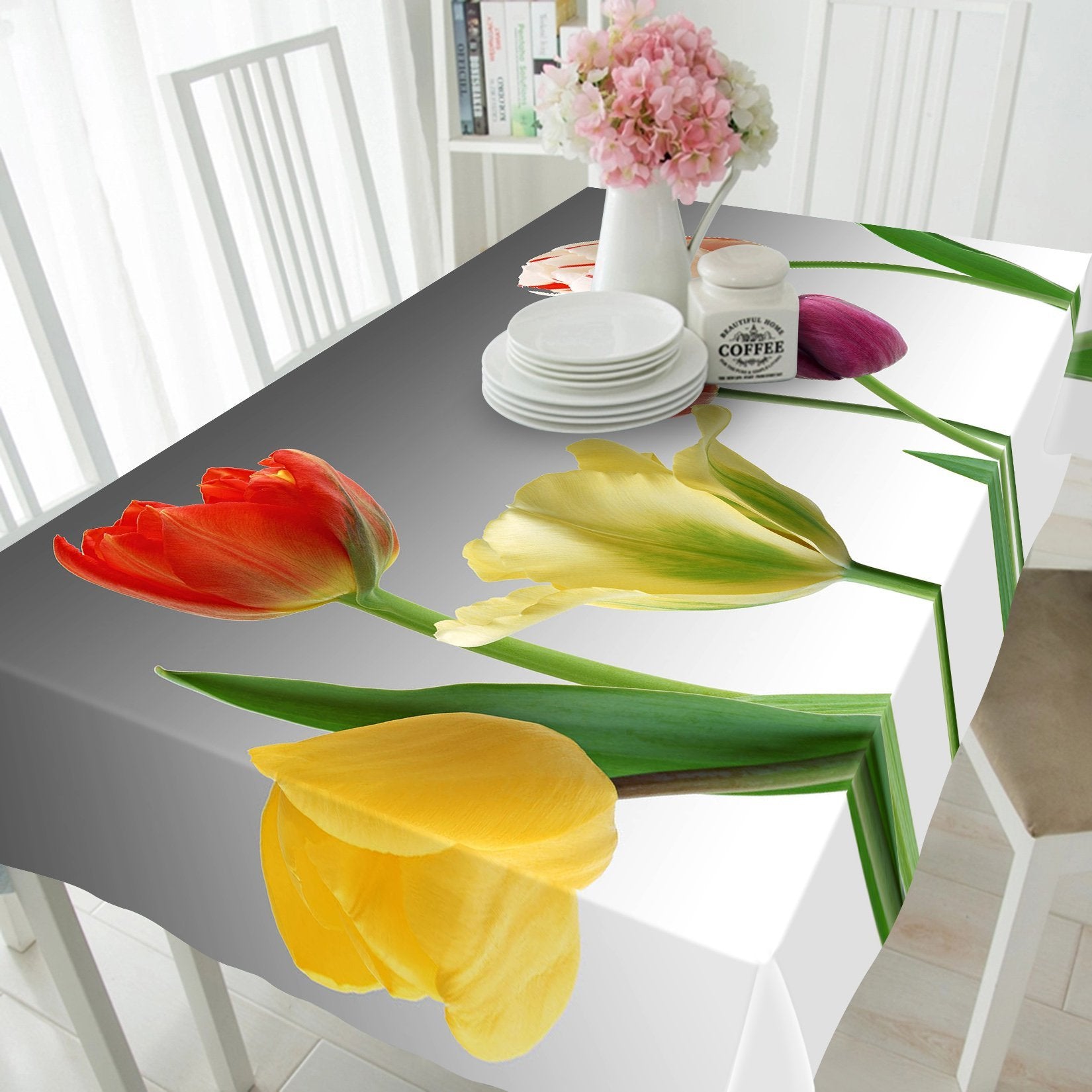 3D Colored Flowers 225 Tablecloths Wallpaper AJ Wallpaper